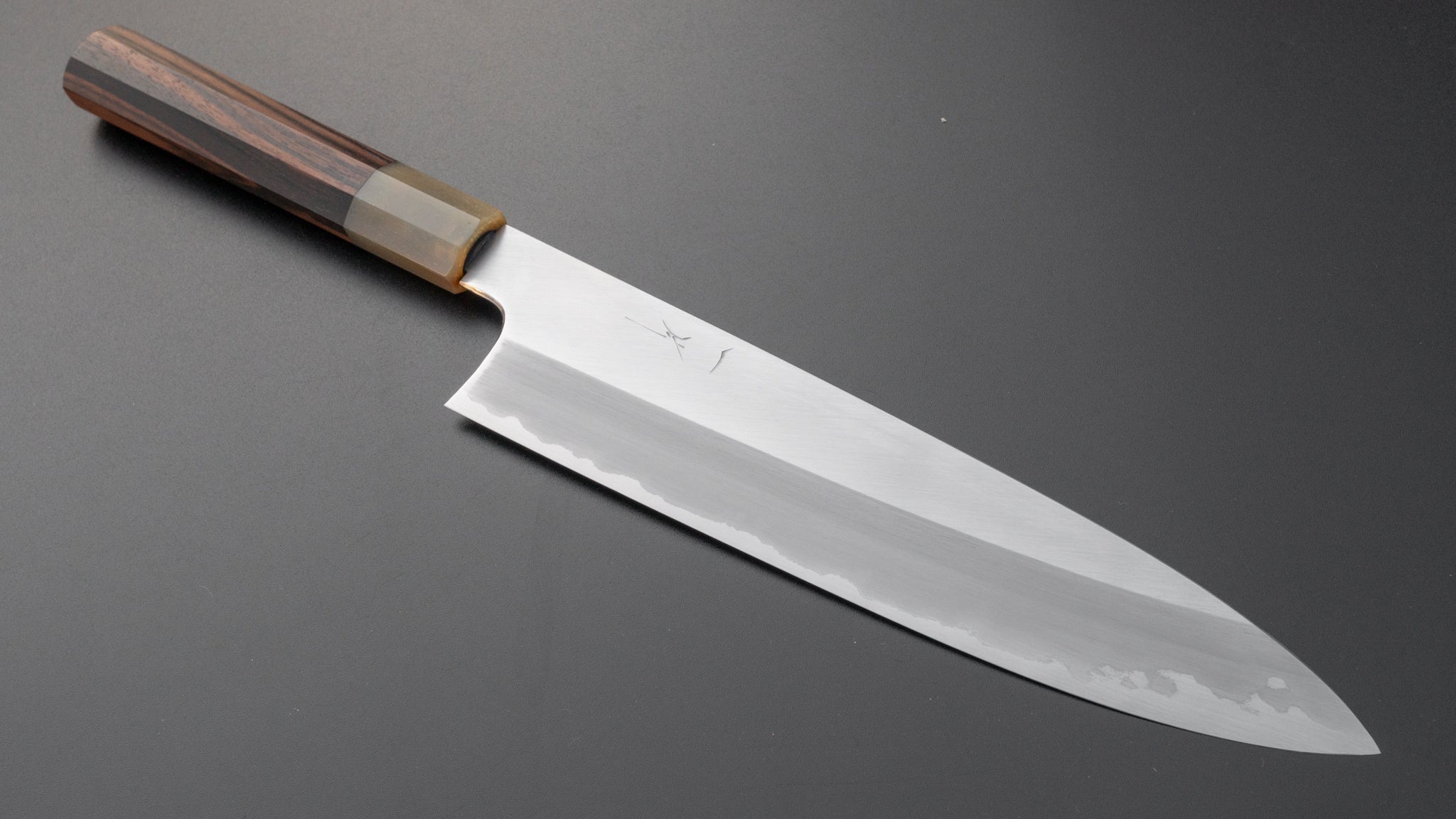 Hitohira Togashi Blue #1 Stainless Clad Migaki Gyuto 240mm Japanese Chef Knife with Taihei Makassar Ebony Handle - Perfect for Sushi, Meat Cutting & Professional Kitchen Use