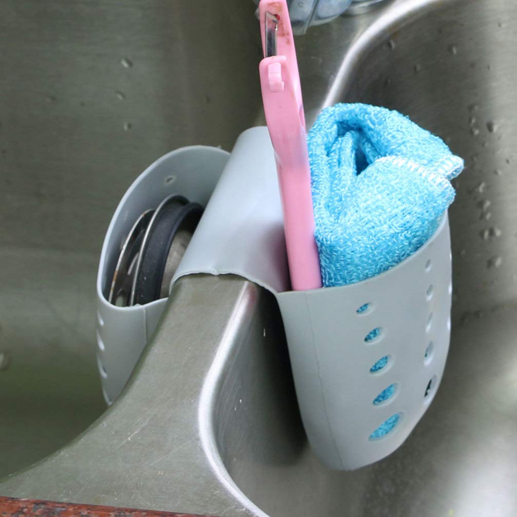 2-Pack Stainless Steel Sink Drain Basket Set - Kitchen Sponge Holder, Soap & Brush Drying Rack, Faucet Organizer - Perfect for Dishwashing, Countertop Storage & Sink Organization