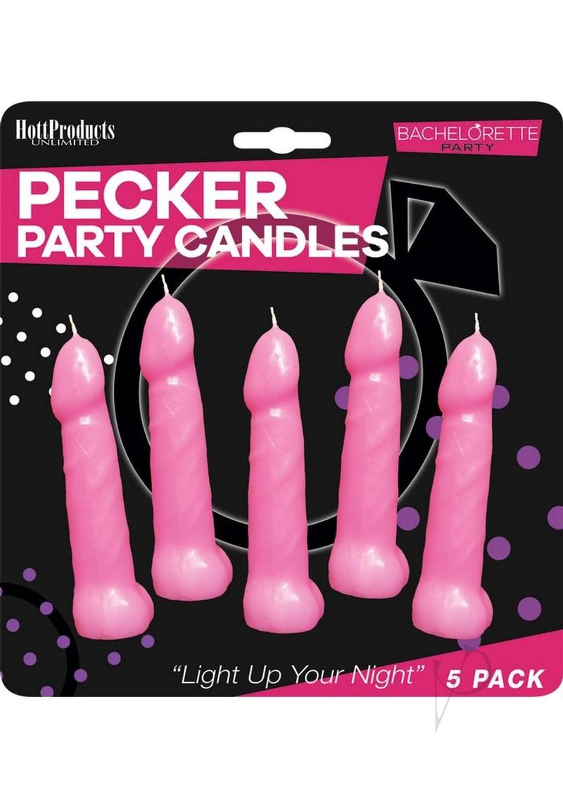 Bachelorette Party Candles - Pink Penis-Shaped Candles (5-Pack) for Bachelorette Parties, Girls' Night Out & Bridal Showers