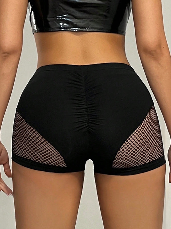ZASUWA Women's Sexy Fishnet Scrunch Butt Lifting Spandex Workout Shorts for Gym, Yoga & Fitness - Perfect for Running, Dance & Casual Wear