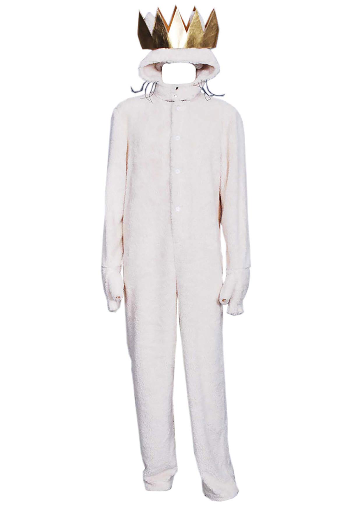Where The Wild Things Are Wolf Costume - Max Records Halloween Cosplay Jumpsuit with Crown | Book Character Costume for Kids & Adults