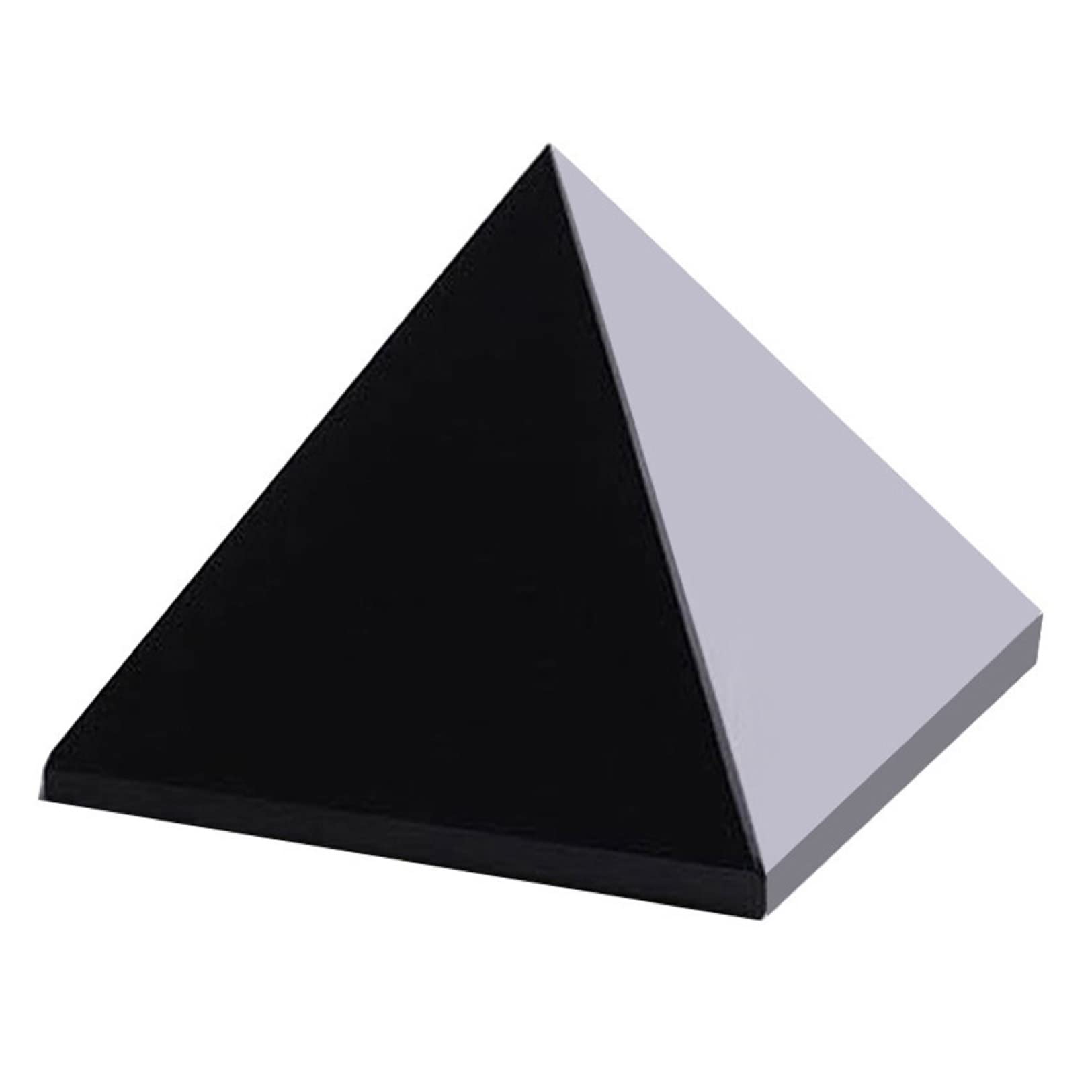 Natural Crystal Obsidian Pyramid Decor - Egyptian Style Home Ornament for Living Room, Meditation Space & Feng Shui Gifts | Healing Stone Display & Spiritual Decor