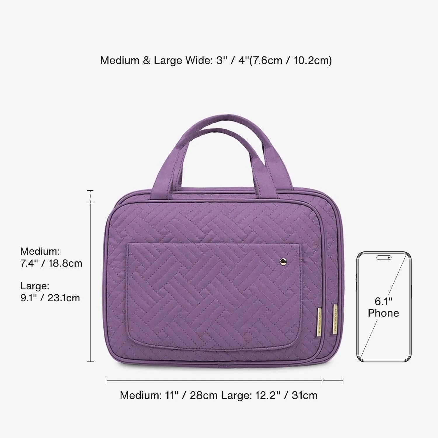 Bonchemin Purple Space Saver Toiletry Bag - Compact Travel Organizer for Bathroom Essentials | Perfect for Travel, Camping & Gym