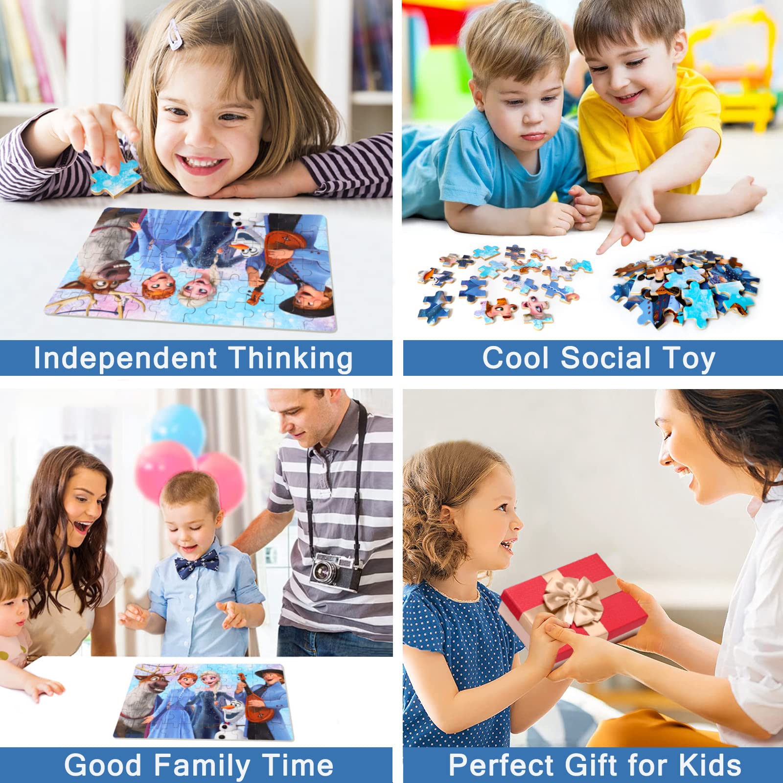 60-Piece Educational Jigsaw Puzzle for Kids Ages 3-8 | Durable Metal Box Storage | Learning Toys for Boys & Girls | Perfect Gift for Birthdays & Classroom Activities
