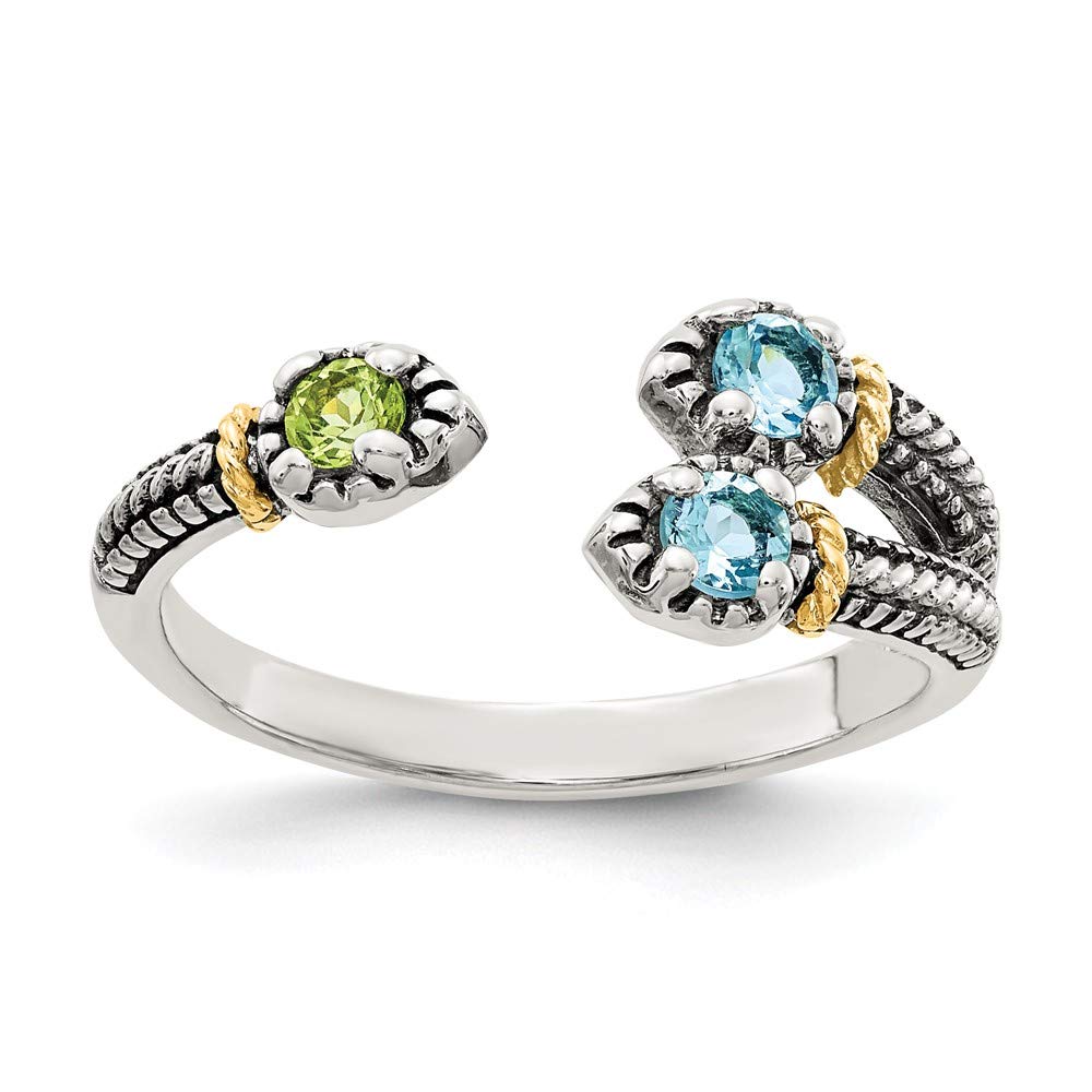14K Gold Swiss Blue Topaz Ring for Women - Elegant Gift