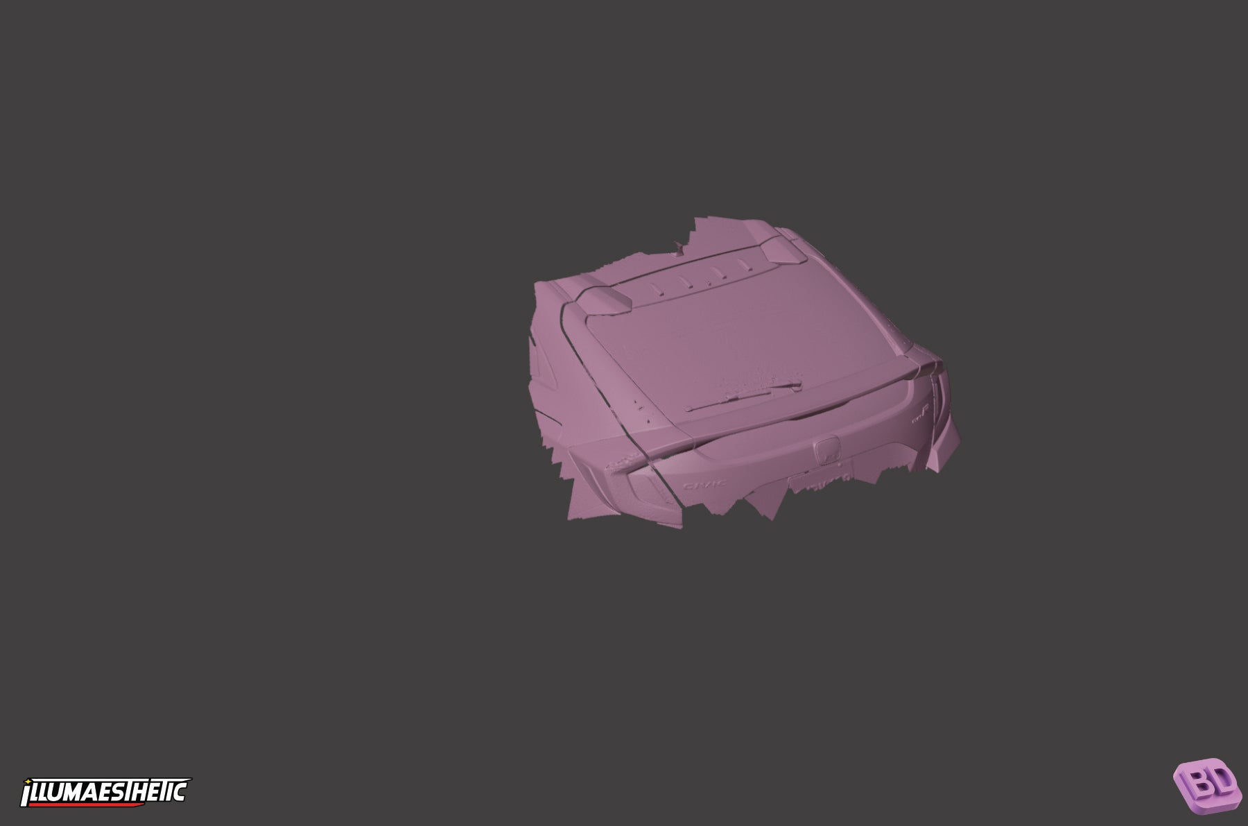 Honda Civic Type R FK8 3D Scan Model (2017-2022) - Perfect for Car Enthusiasts, 3D Printing Projects & Automotive Design Visualization