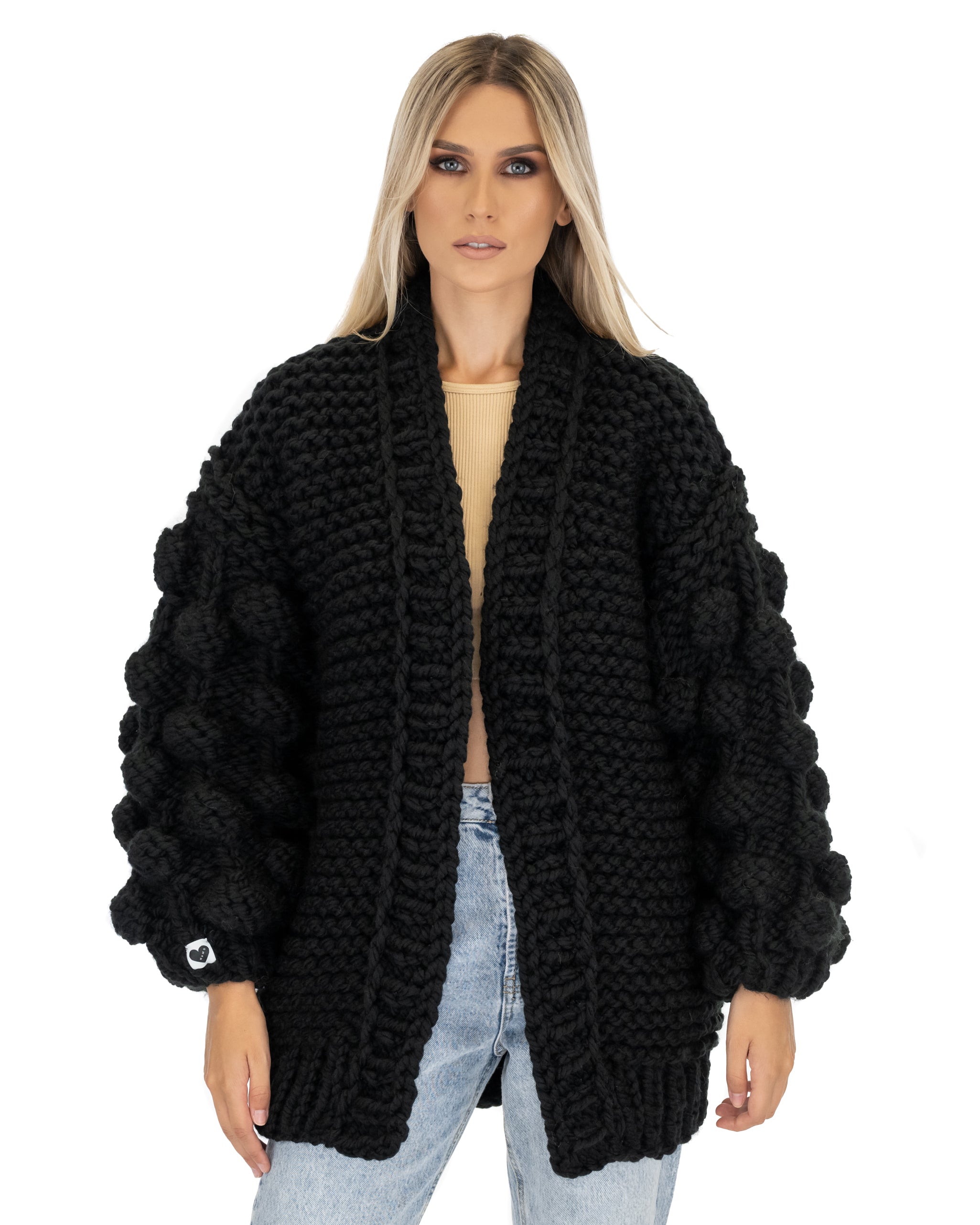 Stylish Bubble Sleeve Cardigan for Women - Soft Knit Open Front Sweater | Perfect for Office, Date Night & Casual Outfits