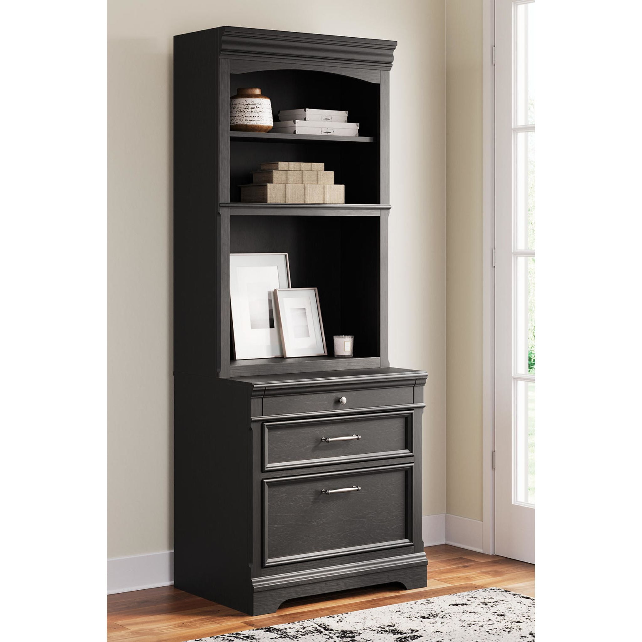 Beckincreek Black Bookcase - Modern Wooden Bookshelf for Home, Office & Library | Stylish Storage Solution for Books, Decor & More