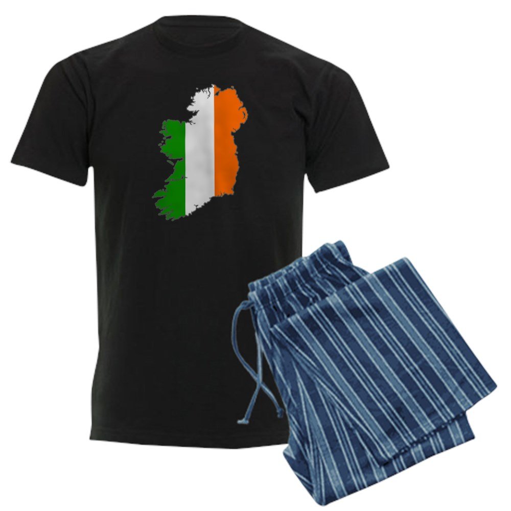 Ireland Men's Dark Pajama Set - Soft Cotton Sleepwear for Men - Cozy Lounge Pajamas for Relaxing at Home or Traveling