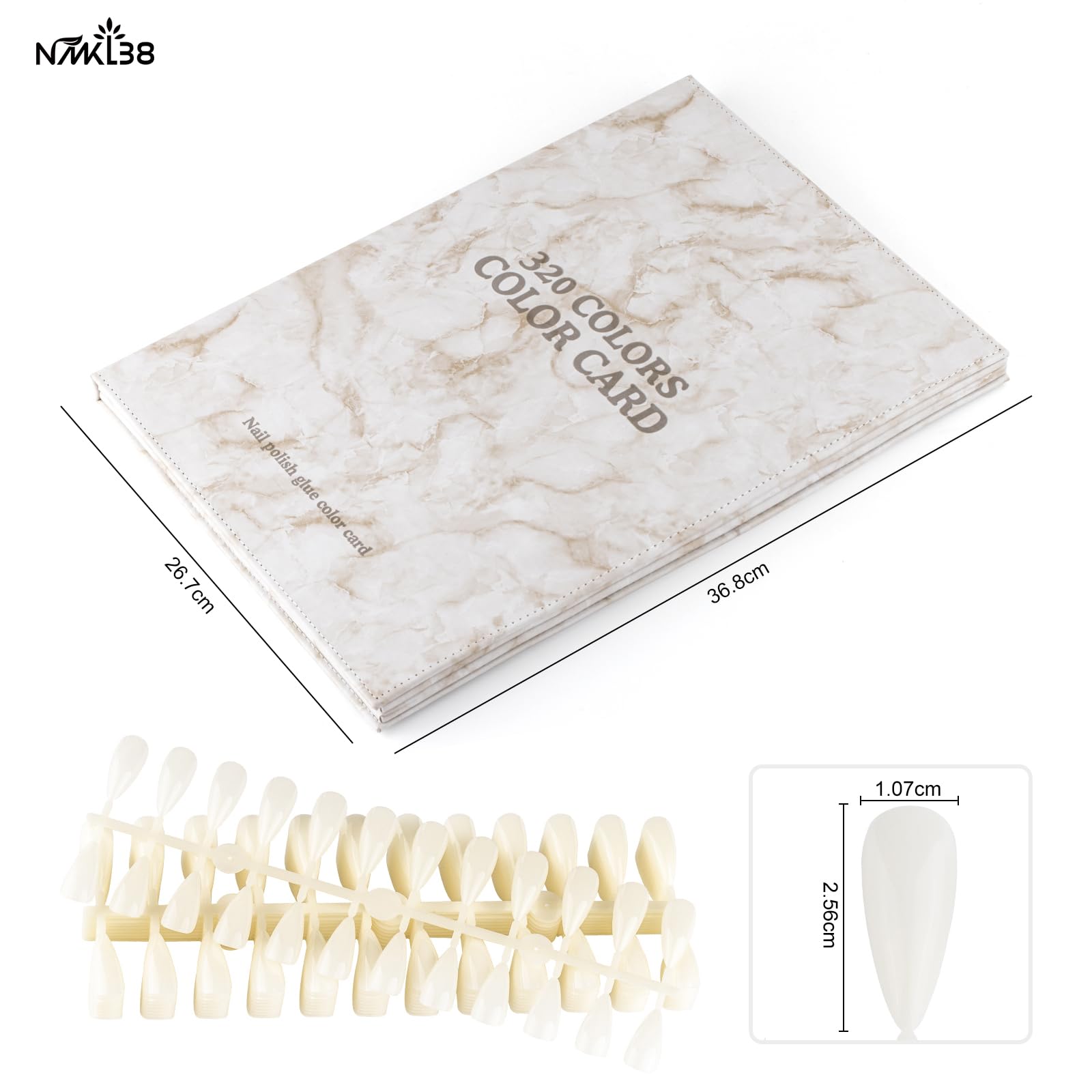 320 Gel Nail Polish Colors Swatch Book with 240 False Nail Tips - Professional Salon Nail Color Chart & Practice Cards for Nail Artists & DIY Manicures (Gray) | Perfect for Nail Salon Display, Home Manicure Practice & Nail Art Inspiration