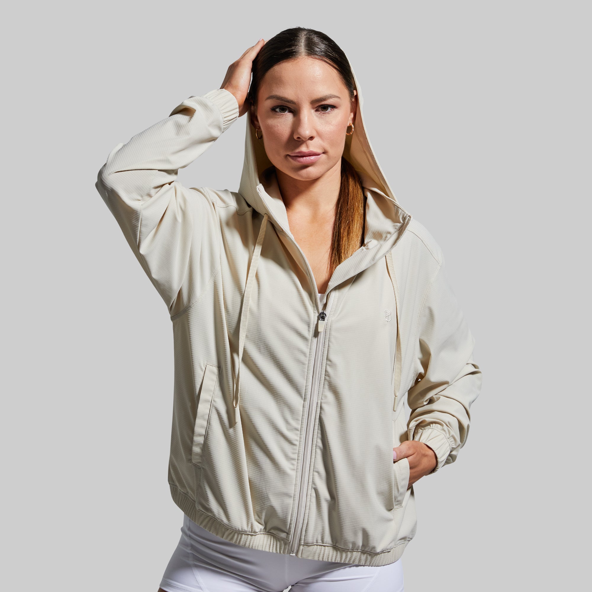 Crosswind Jacket for Men & Women - Lightweight Windbreaker (Oatmeal Color) - Perfect for Hiking, Running & Outdoor Adventures