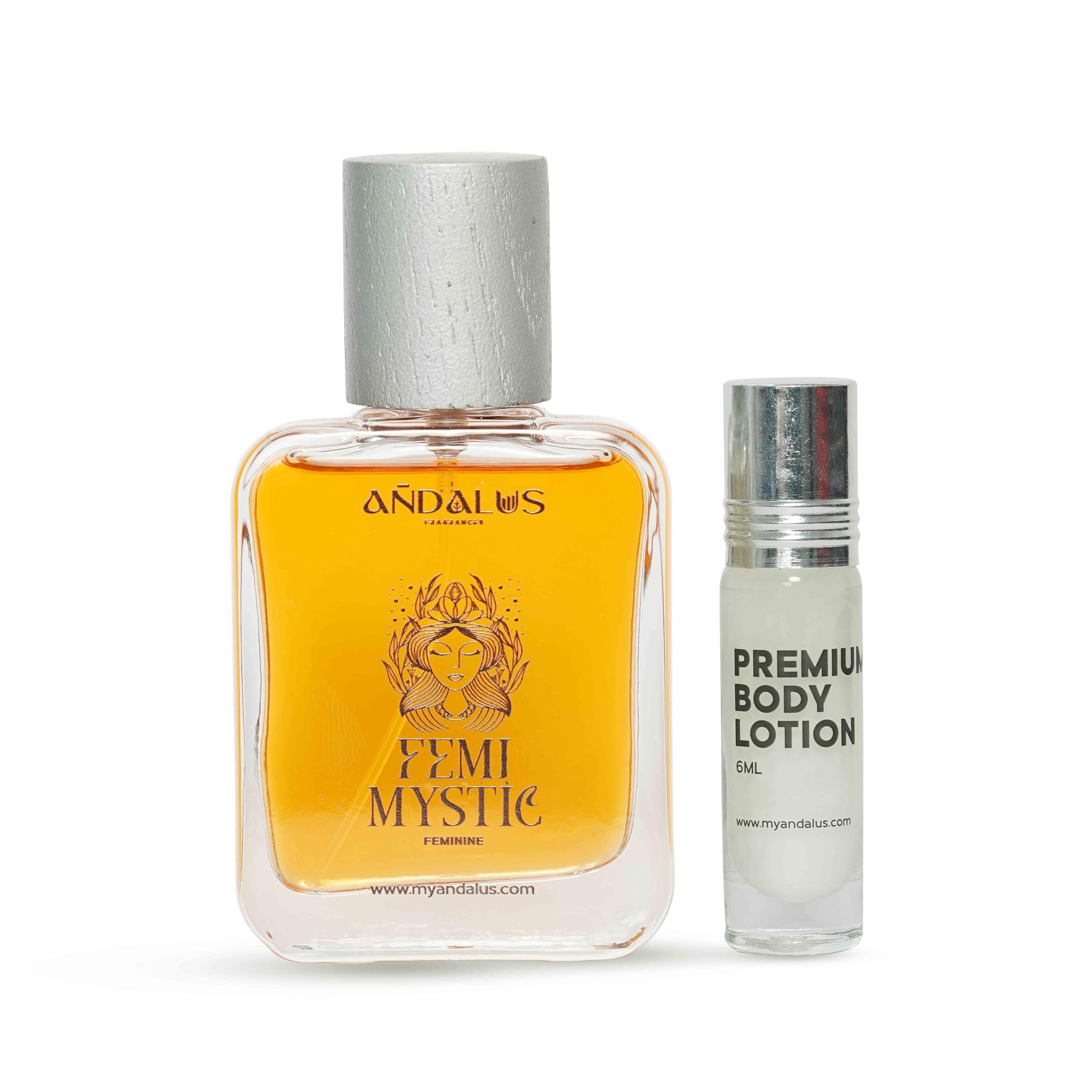Andalus Fragrances Femi Mystic Perfume & Lotion Set for Women - 50ml Eau de Parfum with Natural Ingredients, Long-Lasting Floral Scent | Perfect for Daily Wear, Date Nights & Special Occasions