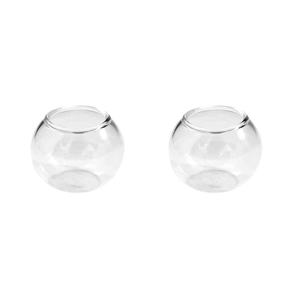LUOZZY 2-Piece Miniature Glass Fish Tank Bowl Set - Small Round Aquarium for Dollhouse Decor, Room Accessories & Kids Gifts | Perfect for Dollhouse Scenes, Miniature Displays & Creative Play