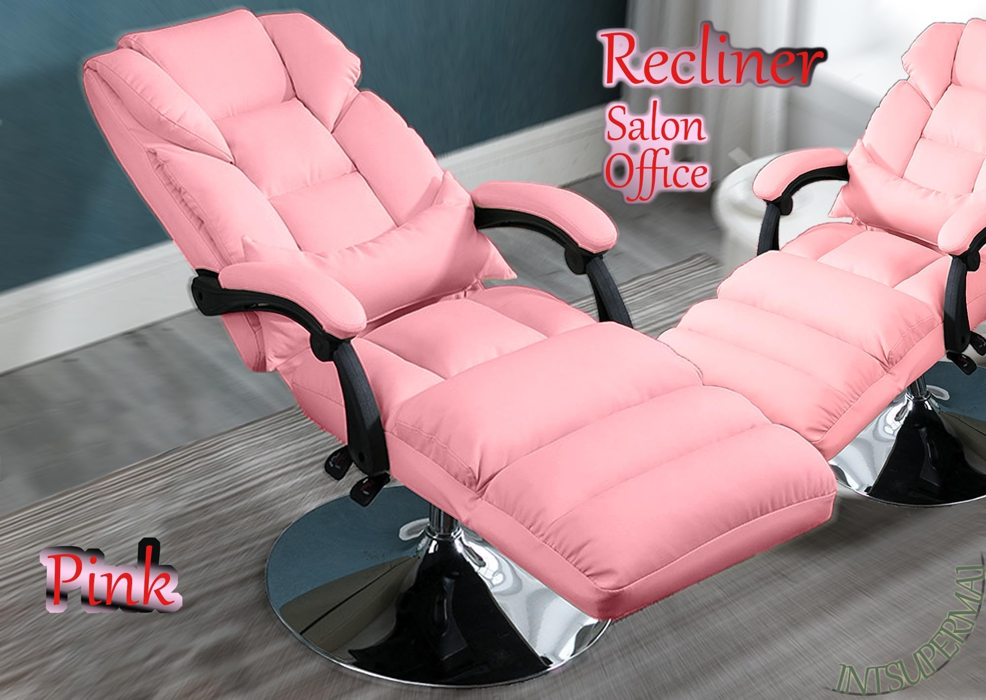 INTSUPERMAI Pink Beauty Salon Chair - Adjustable Massage Table Bed with Air Pressure Control, 275lb Weight Capacity - Foldable Design for SPA, Tattoo Studio, Home & Office Use