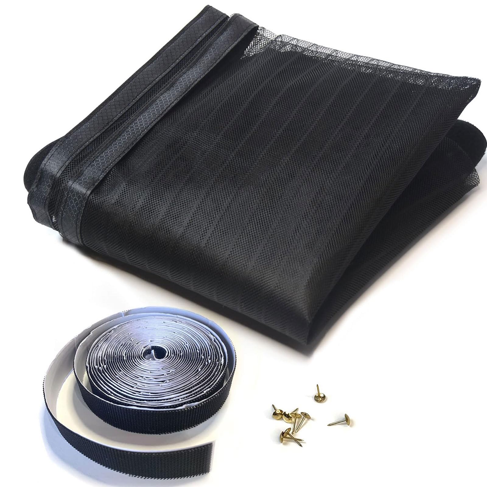 Magnetic Window Screen 72x62 Inch - Black Mosquito Net for Doors & Windows | Keep Bugs Out | Easy Installation