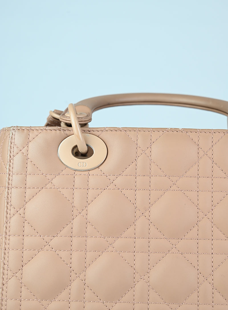 Dior Lady Dior Leather Handbag in Toffee Brown | Luxury Designer Tote Bag for Women | Perfect for Work, Evening Events & Special Occasions