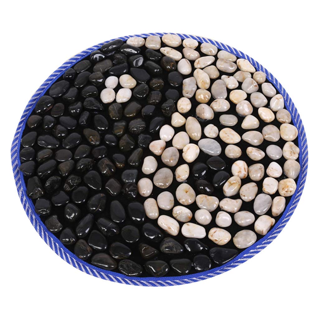 Natural Pebble Acupuncture Cobblestone Massage Mat - 40x40cm Reflexology Yoga Mat for Home & Office Use - Perfect for Stress Relief, Foot Massage & New Year Gifts