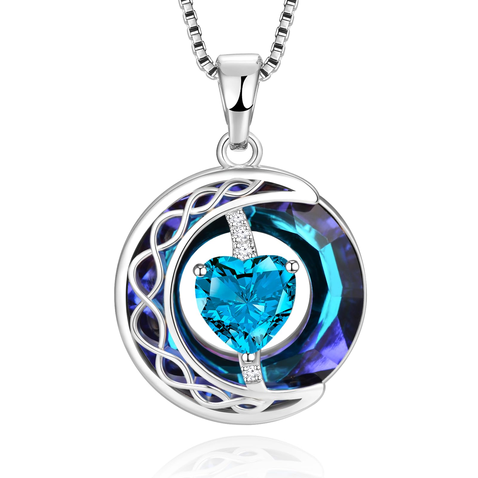 LIANYU Women's Sapphire Necklace - Elegant Jewelry Gift for Wife, Girlfriend, Mom - Perfect for Birthday, Anniversary & Special Occasions