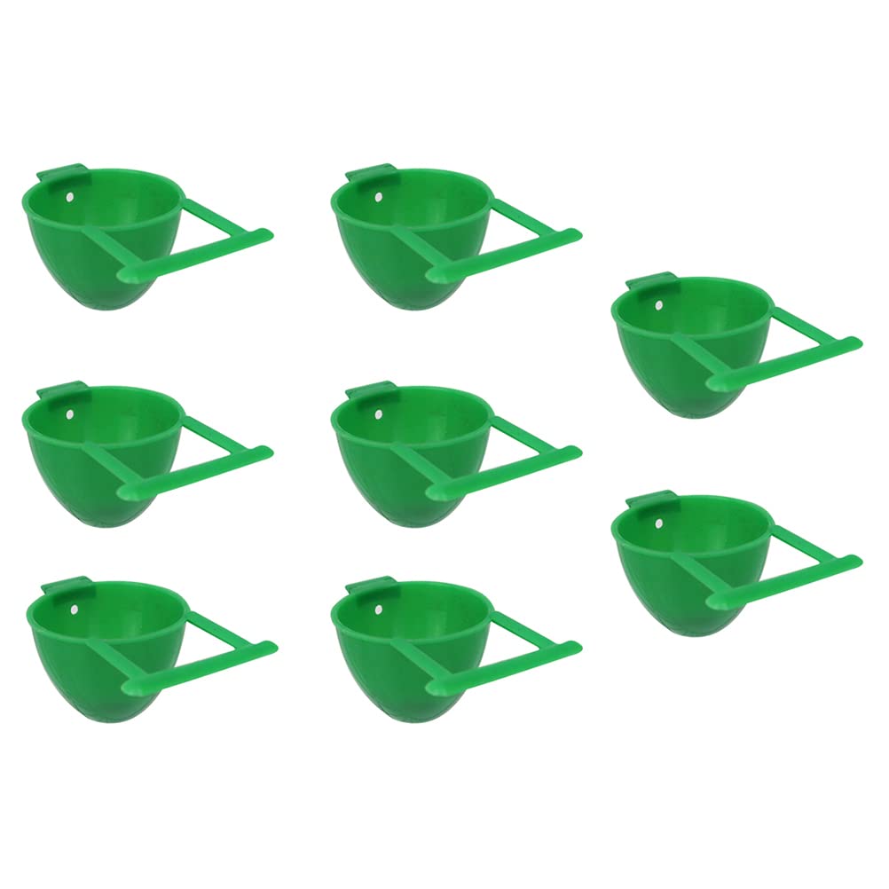 Balacoo 8PCS Parrot Feeding Bowls - Hanging Bird Food & Water Cups for Cage - Durable Plastic Parrot Dish for Cockatiels, Lovebirds, Budgies - Perfect for Bird Cages, Aviaries & Pet Travel Carriers