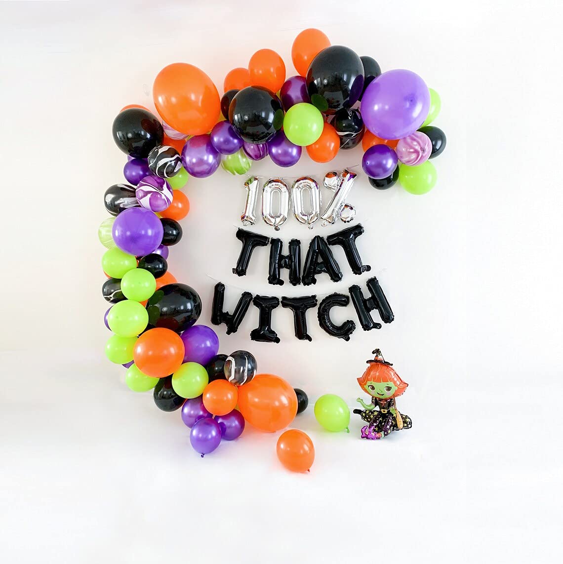 Halloween Balloon Garland Kit - DIY Balloon Arch Decorations for Halloween Party, Bachelorette & Baby Shower - Perfect for Indoor & Outdoor Halloween Decor