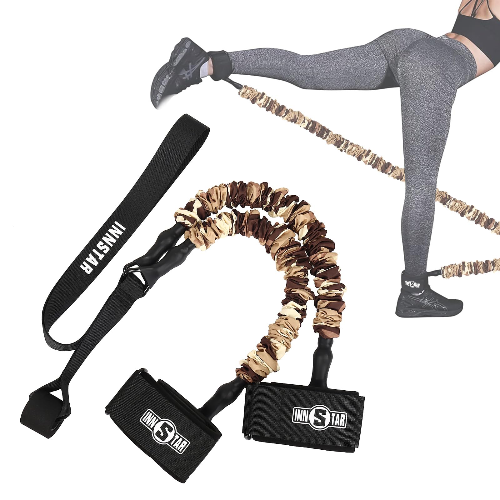 INNSTAR Adjustable Ankle Resistance Bands for Women & Men - Workout Bands for Glutes, Legs & Butt Exercises - Fitness Equipment for Home Gym, Physical Therapy & Strength Training