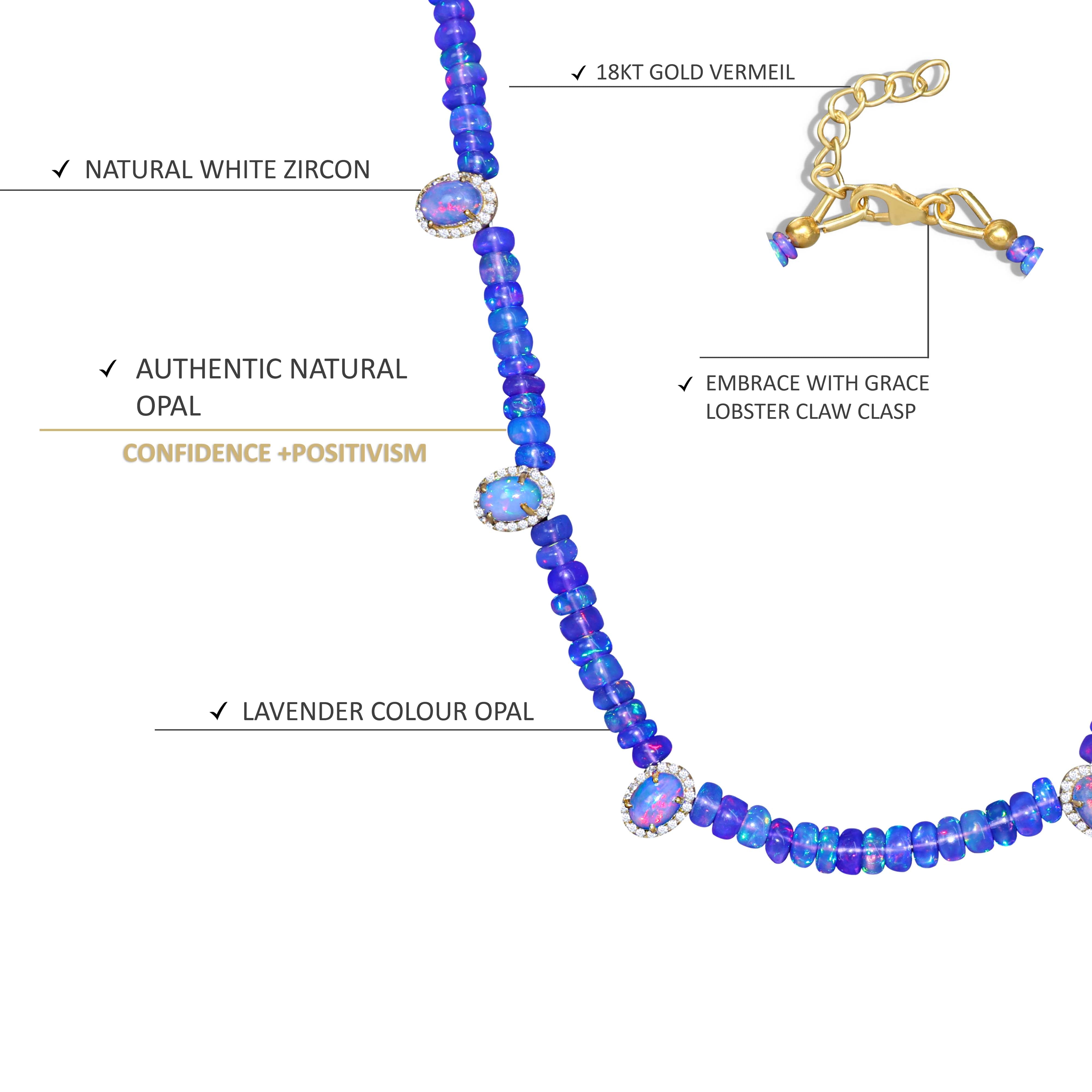 Natural Lavender Opal Beaded Necklace with Multiple Oval Charms - Elegant Layered Jewelry for Women, Perfect for Weddings, Parties & Everyday Wear