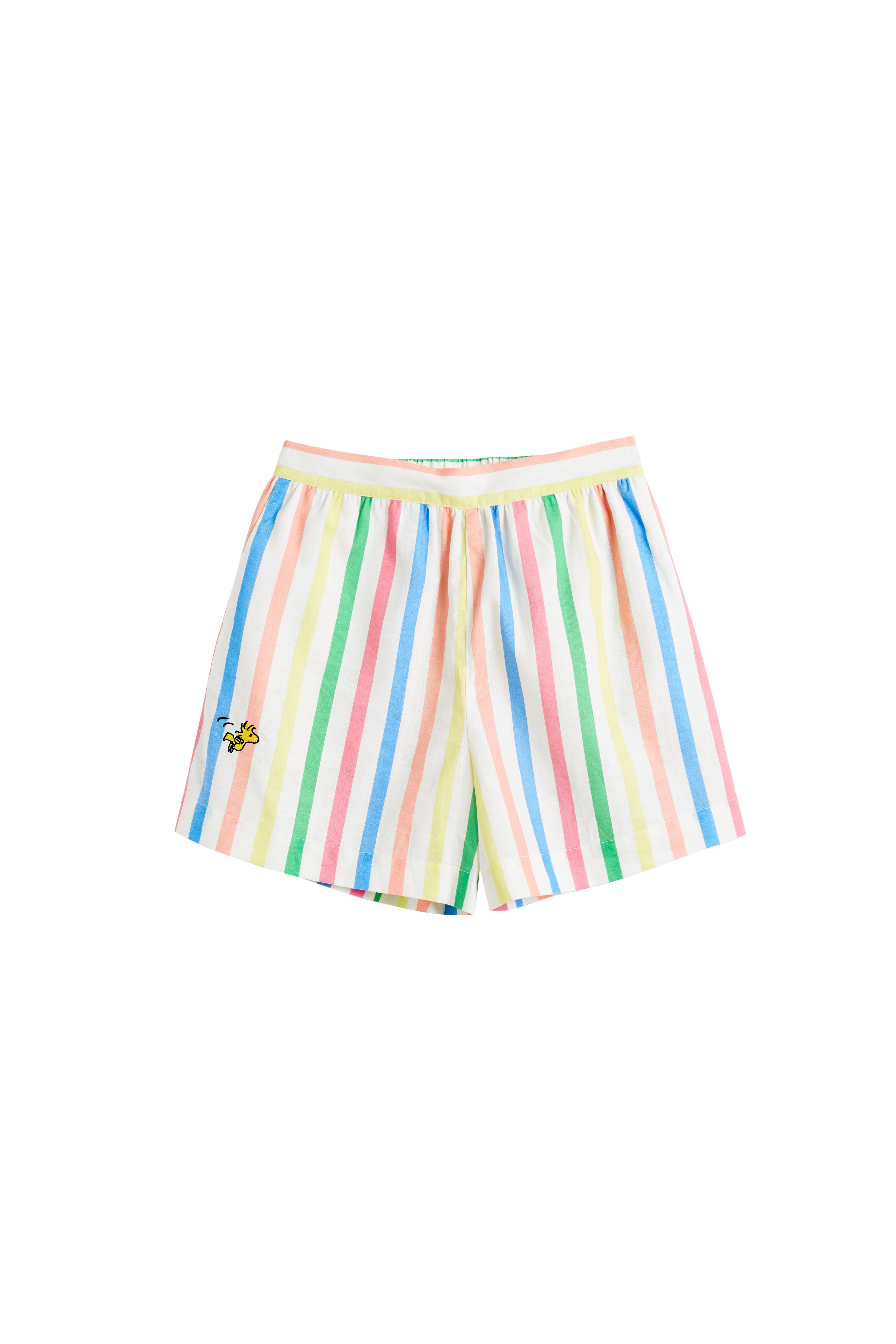 Stylish Multi Linen Cotton Snoopy Stripe Shorts for Men & Women - Perfect for Summer, Beach, and Casual Outings