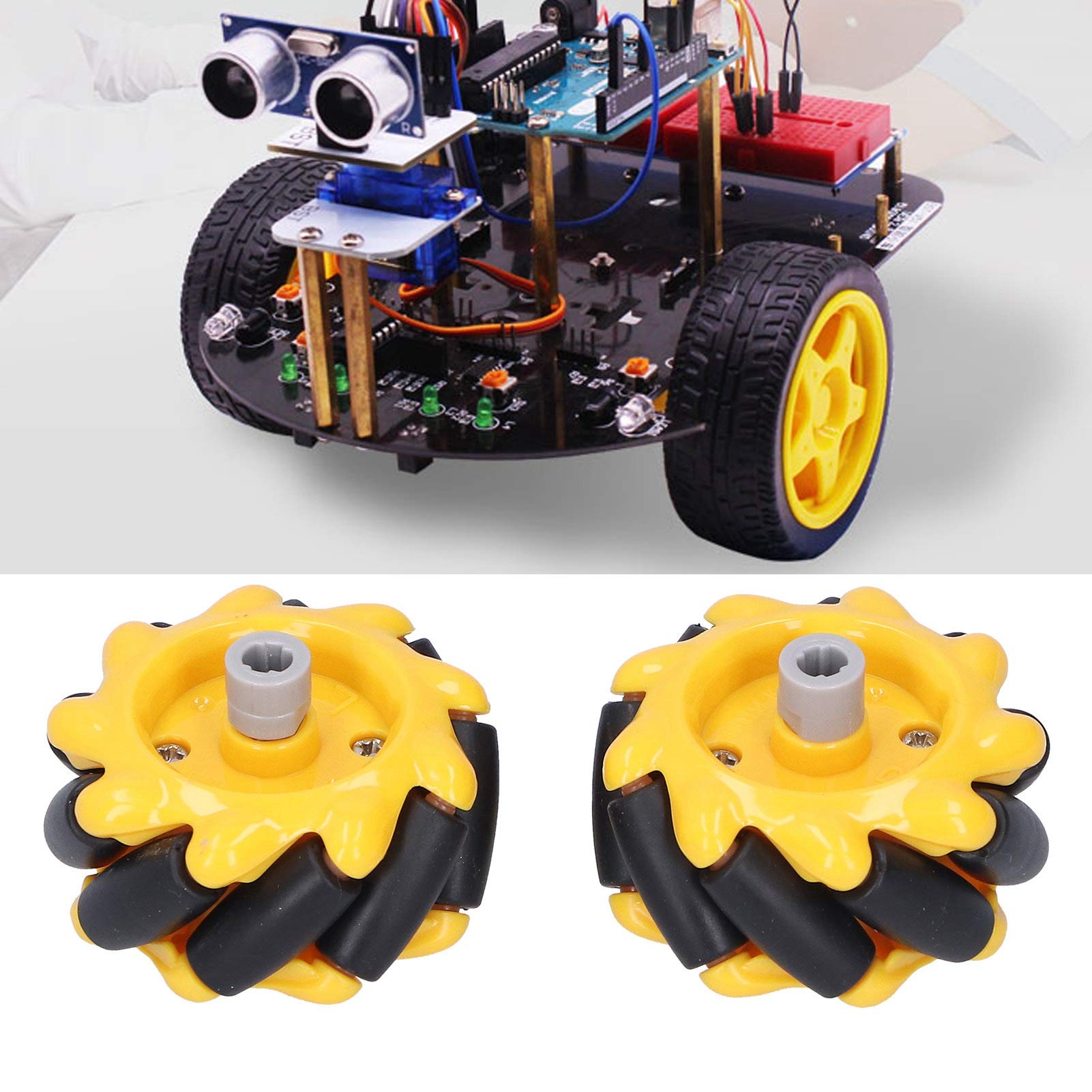 **Mecanum Wheels 48mm (1 Pair) - Left & Right Omni-Directional Wheels for Smart Robot Cars, DIY Toys, and Robotics Projects - Perfect for Omni-Directional Movement in RC Cars, STEM Kits, and Automation Systems**