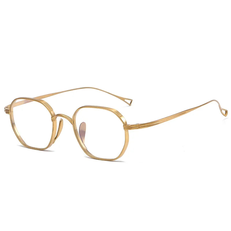 Aror Women's Full Rim Flat Top Polygon Titanium Eyeglasses Frame 49917 - Lightweight & Durable Eyewear for Work, Reading & Fashion