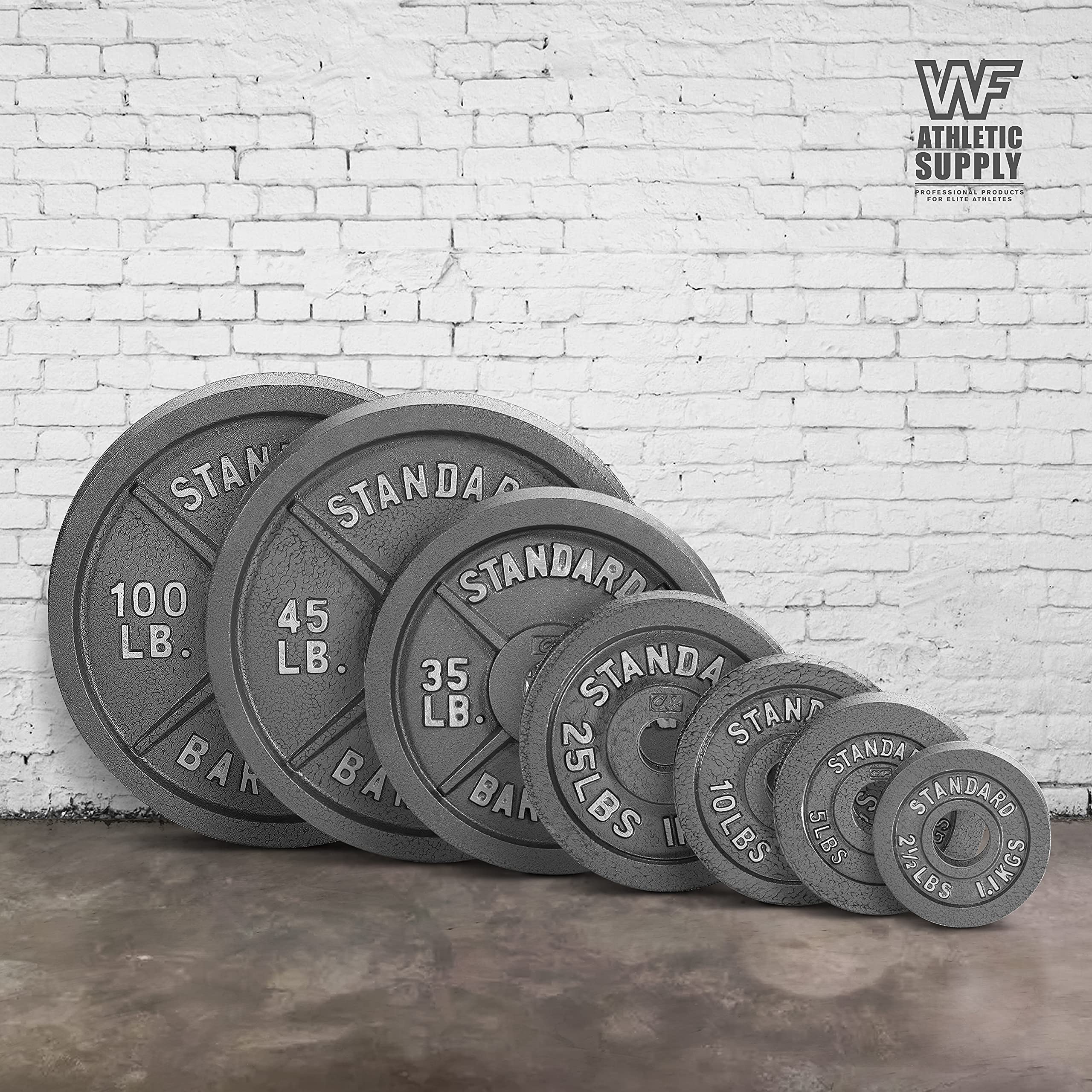 CAPHAUS 2-Inch Olympic Weight Plates - Solid Cast Iron Barbell Plates for Strength Training, Weightlifting, Bodybuilding & Powerlifting - Perfect for Home Gym, CrossFit, and Commercial Fitness Centers - Multiple Weight Options Available