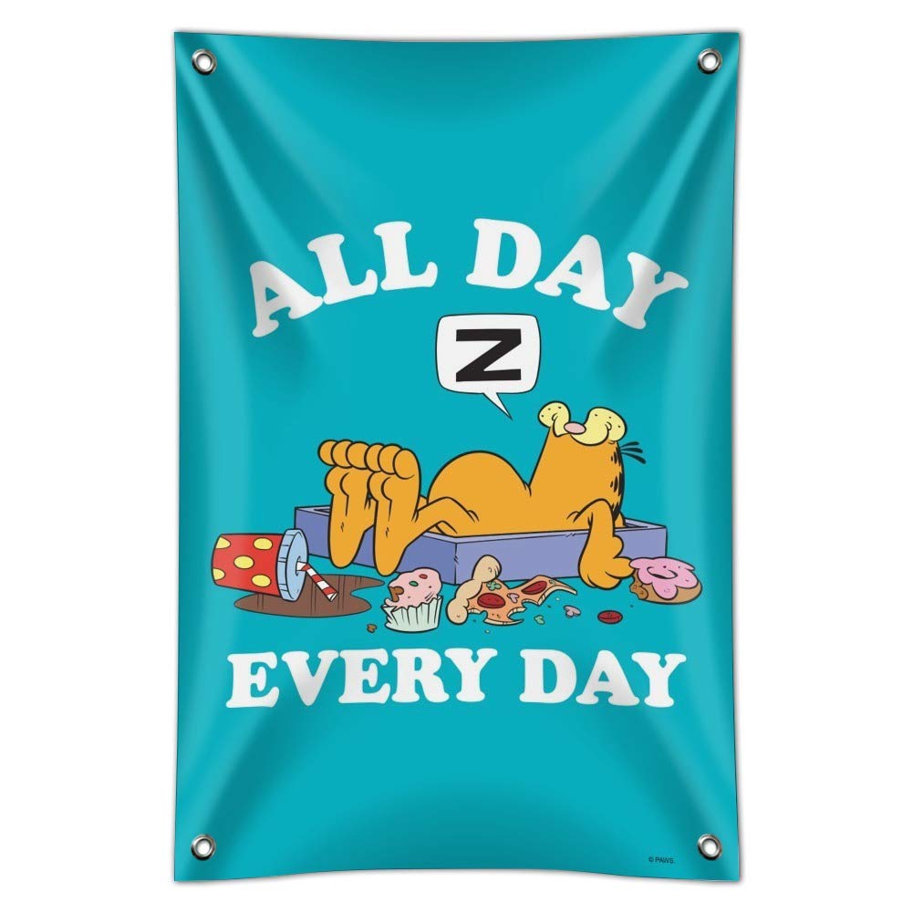 Garfield All Day Every Day Funny Office Sign - Home & Business Decor - Perfect for Desks, Walls, and Gift Giving