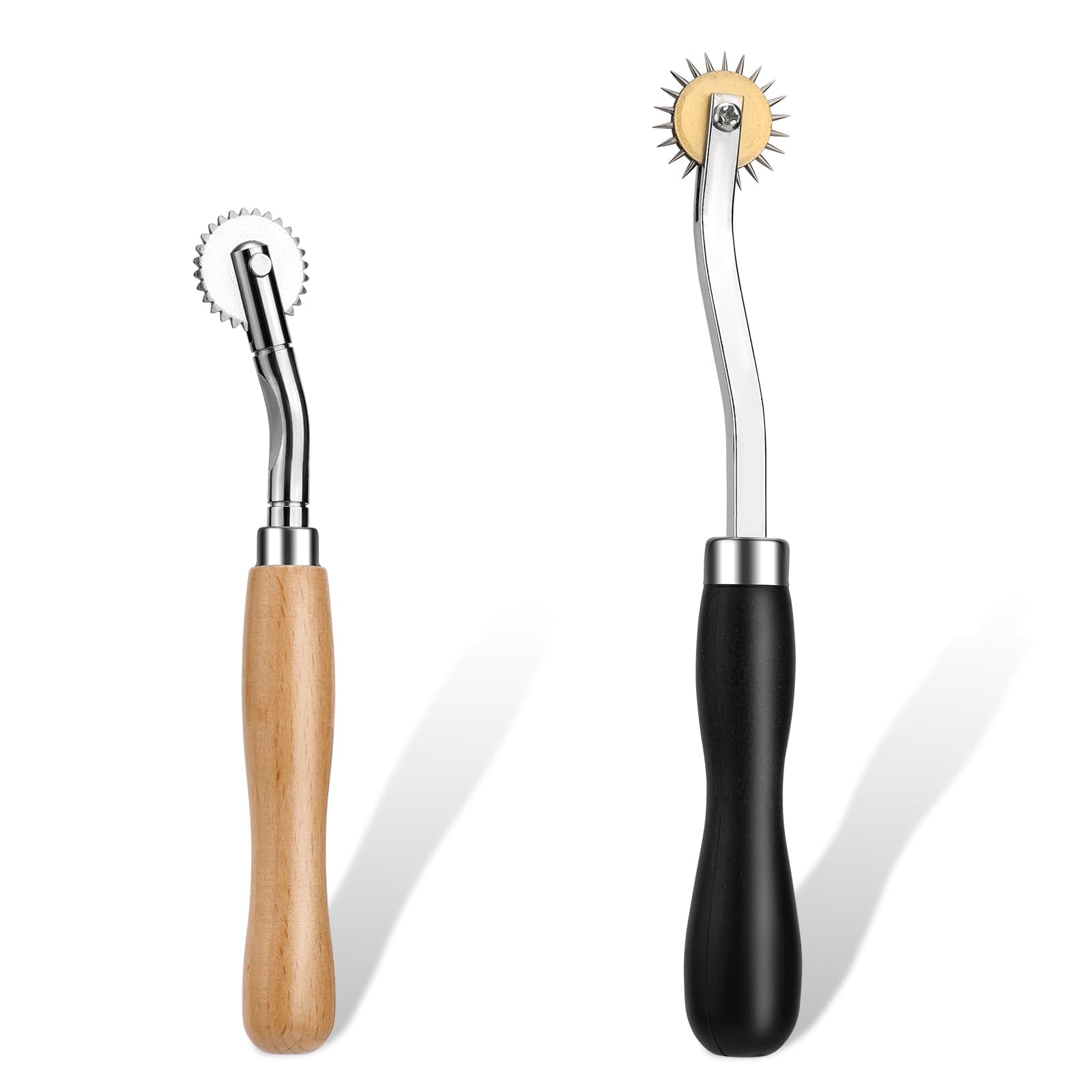 Nitlak 2-Pack Wooden Handle Stainless Steel Tracing Wheel - Professional Sewing Pattern Tool, Rotary Perforator & Overstitch Wheel for Fabric Marking | Perfect for Quilting, Dressmaking & DIY Craft Projects