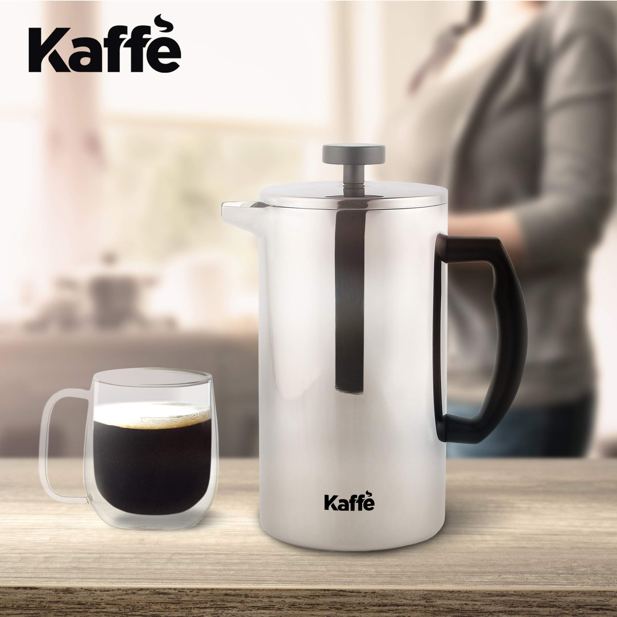 Premium Stainless Steel French Press Coffee Maker - 27oz/0.8L Double-Wall Insulated Coffee Press - Ideal for Travel, Camping & Home Brewing - Perfect Coffee Gift for Coffee Lovers - Enjoy Rich, Full-Bodied Coffee Anywhere