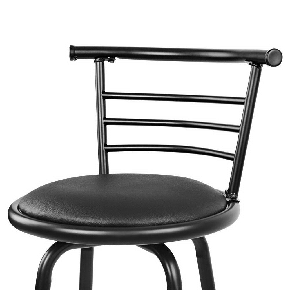 4 Bar Stools with Swivel Seat - Leather Padded Counter Height Stools with Metal Base for Kitchen Island, Breakfast Bar & Home Decor