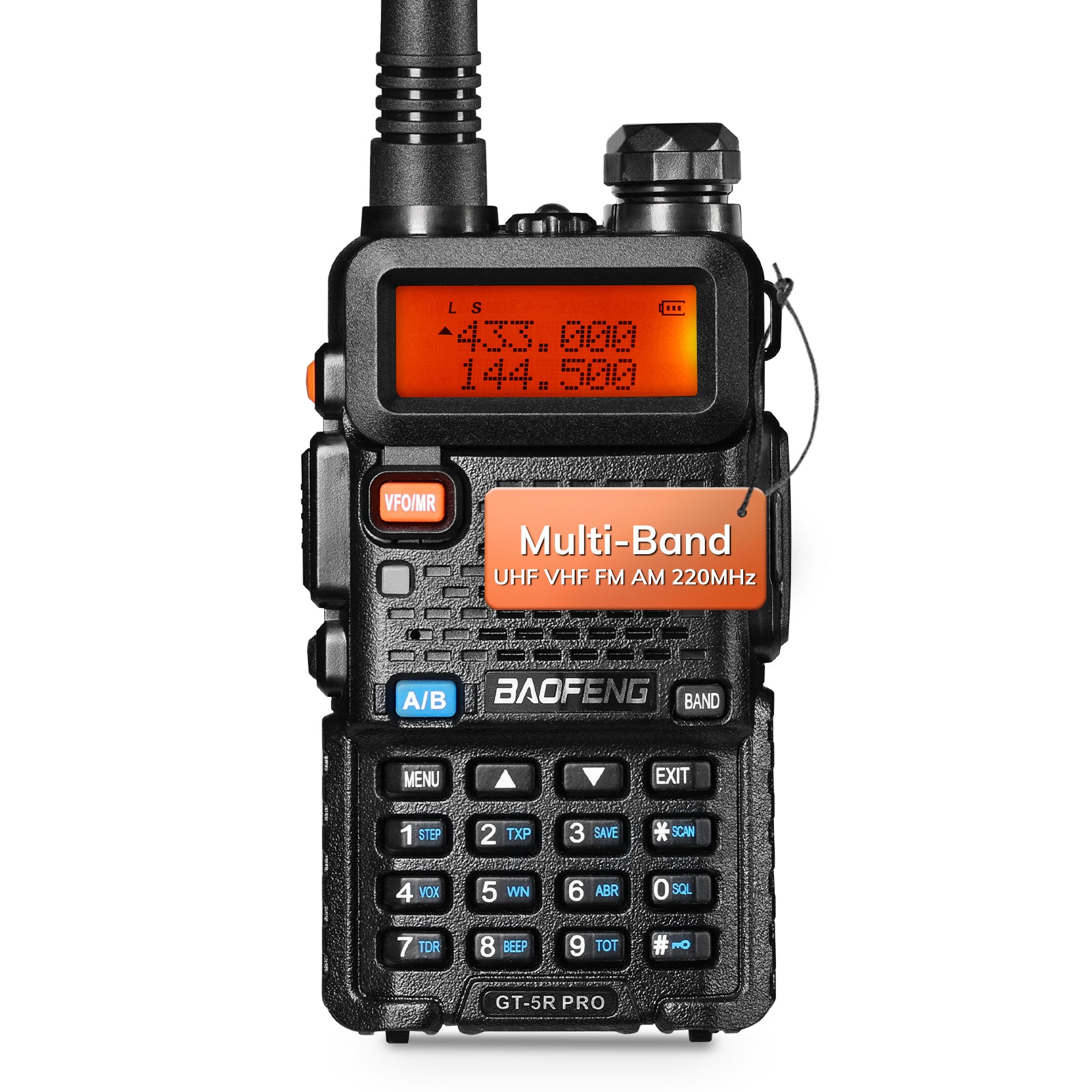 Baofeng GT 5R Pro Two-Way Radio - Long Range Walkie Talkie with NOAA Weather Alert, 128 Channels, VOX & Dual Band (Open Box) - Perfect for Outdoor Adventures, Camping, Hiking & Emergency Communication