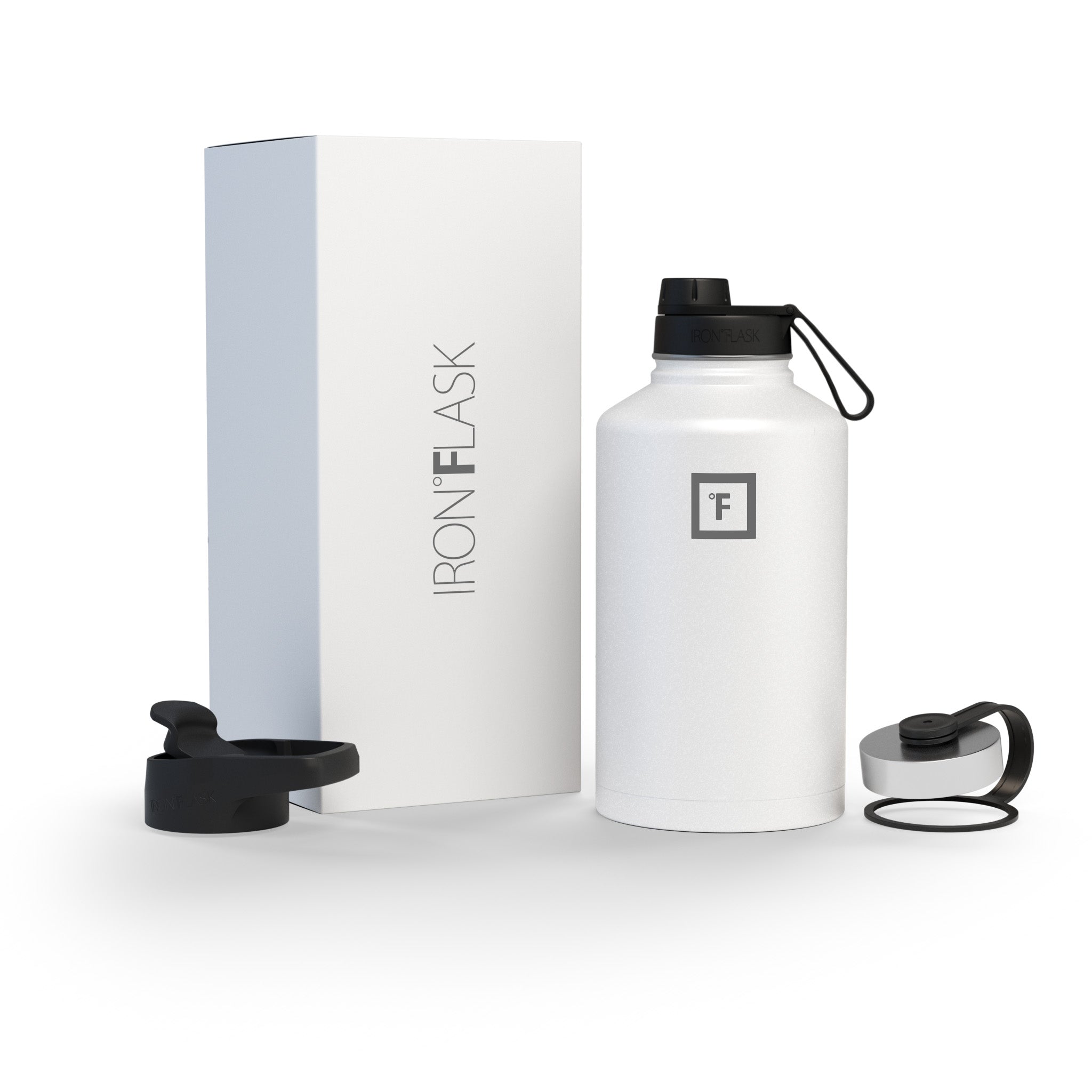 64 Oz Wide Mouth Water Bottle with Spout Lid - Leakproof Stainless Steel Insulated Water Bottle for Gym, Hiking & Outdoor Activities