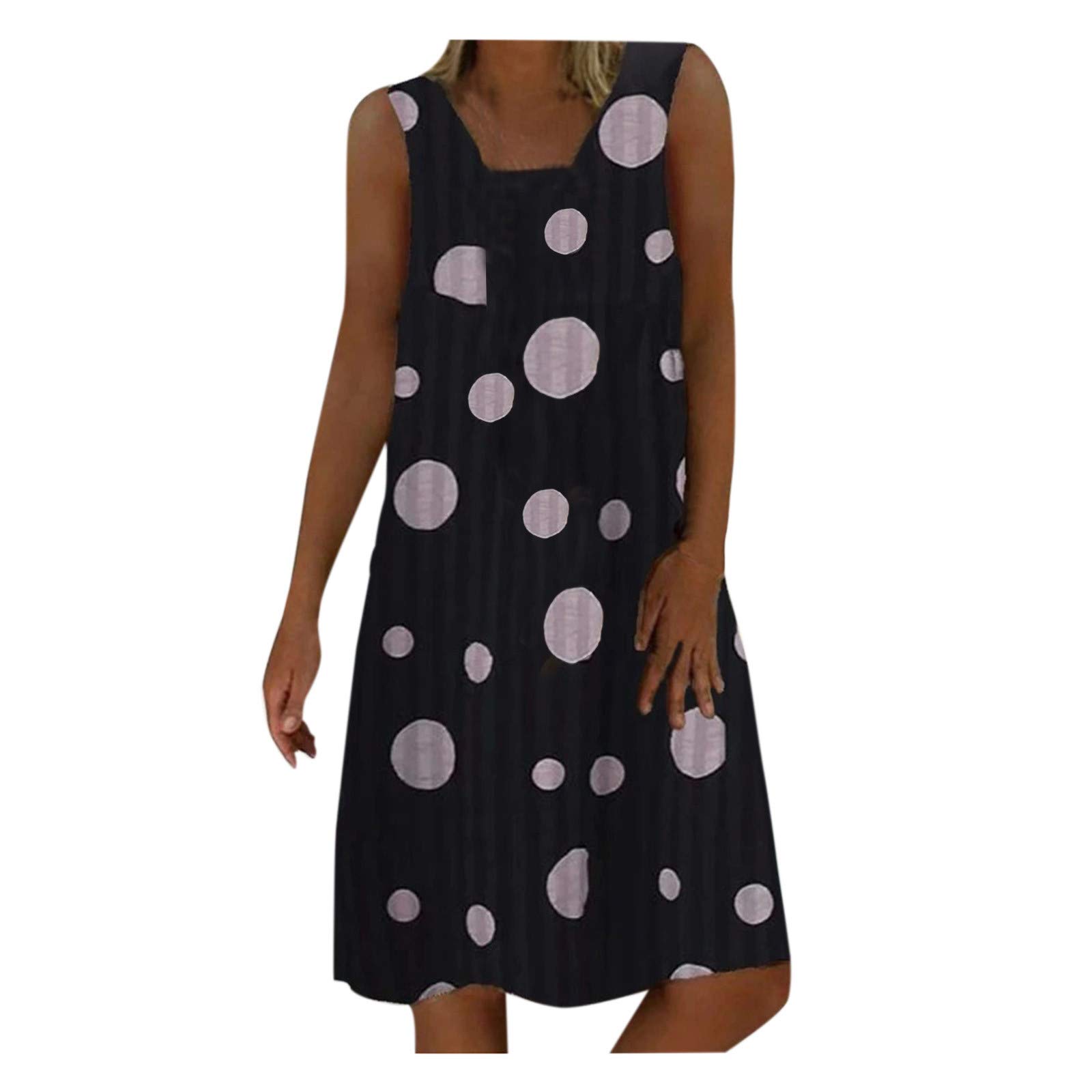 Xiloccer Women's Summer Short Sleeve Cocktail Dress - Flowy Midi Sundress for Casual Outings, Beach Parties & Date Nights | Loose Fit A-Line Dress with Pockets (2023 Collection)