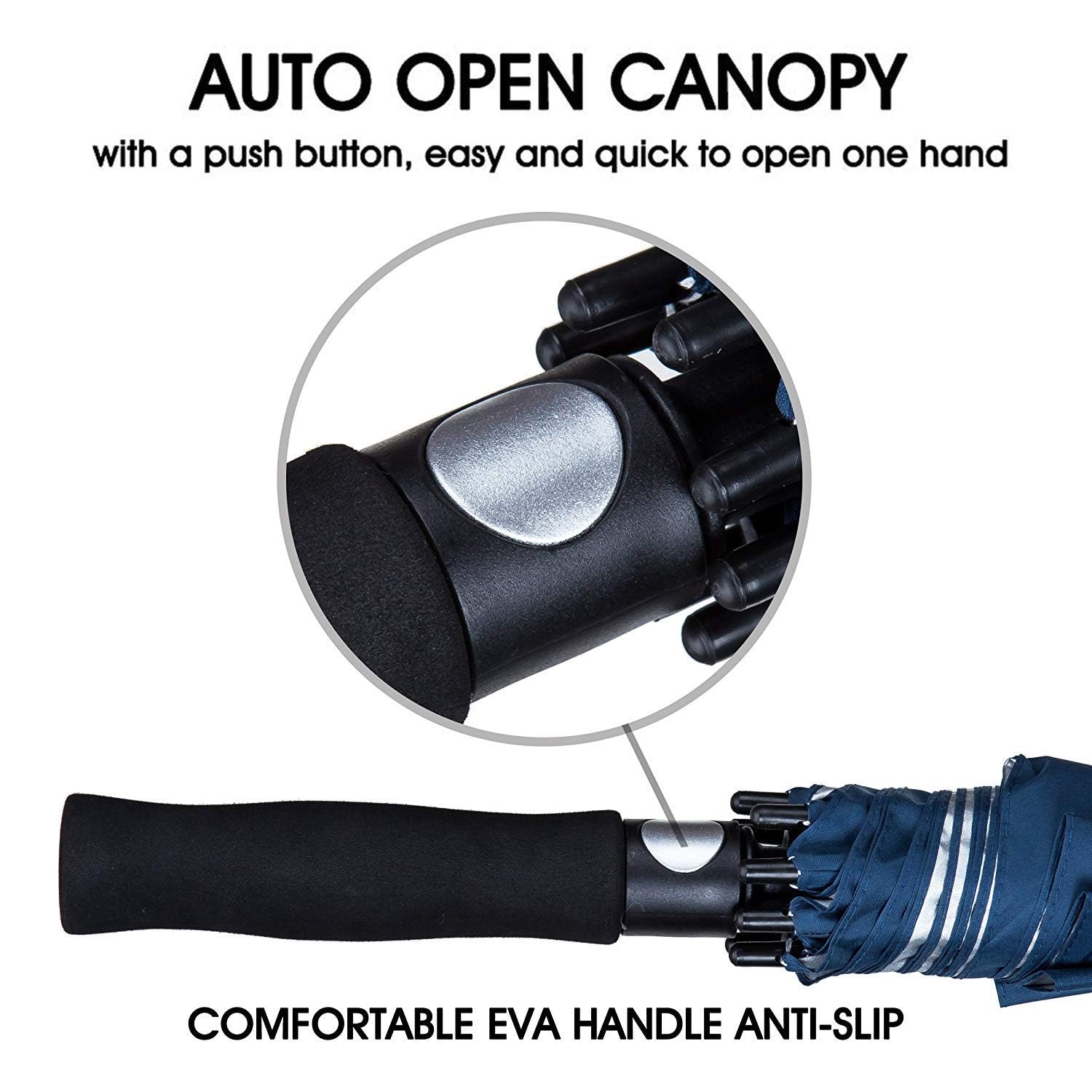 62 Inch Golf Umbrella with Auto Open & Vented Canopy - UV Protection Rain Umbrella for Men & Women - Perfect for Golf, Beach, Walking & Outdoor Activities