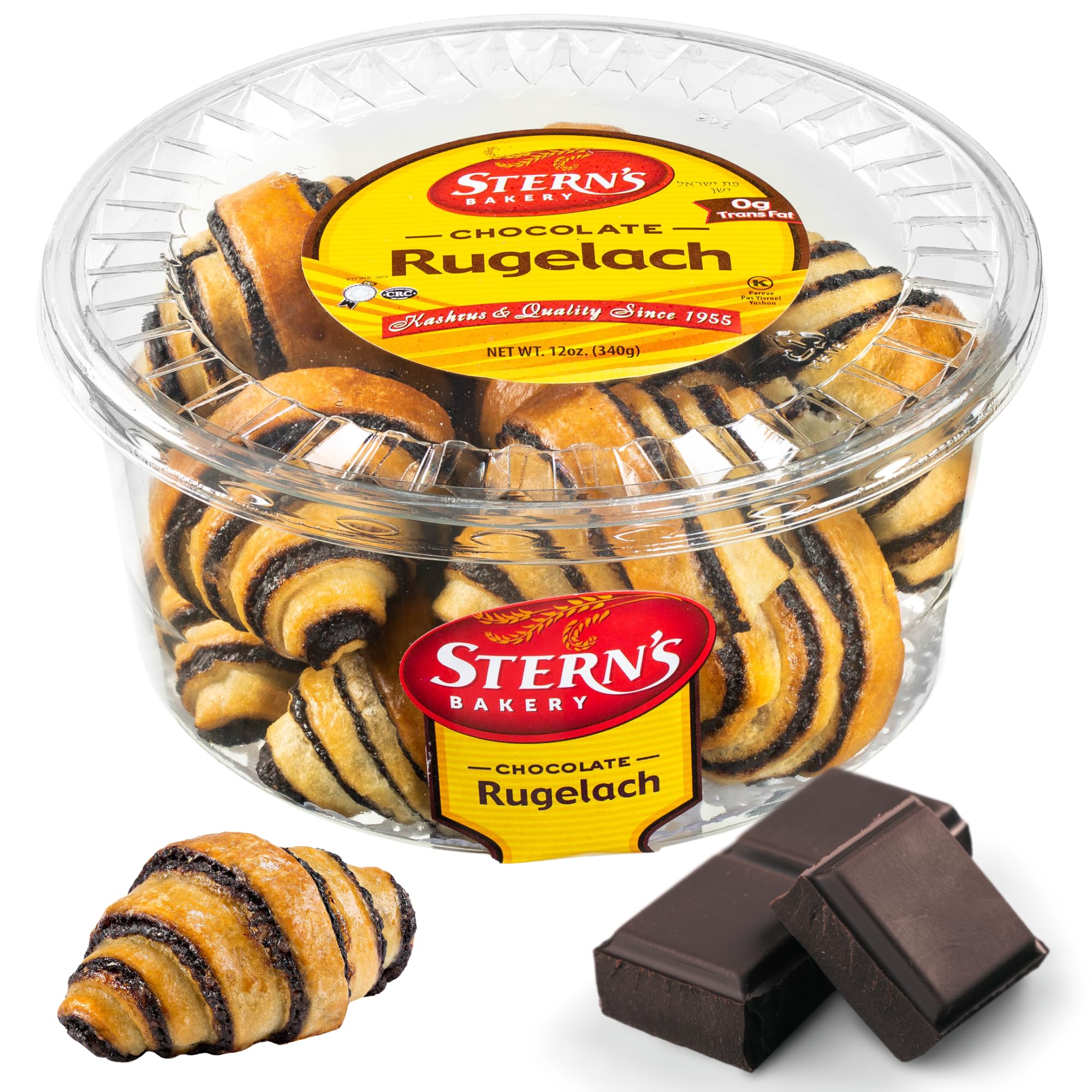 Delicious Rugelach Pastries & Chocolate Babka Bread - Kosher, Dairy & Nut Free Breakfast Pastries | Perfect for Coffee Time, Holiday Parties & Birthday Celebrations | 13 oz Stern's Bakery - Ideal for Brunch, Afternoon Tea & Gift Giving