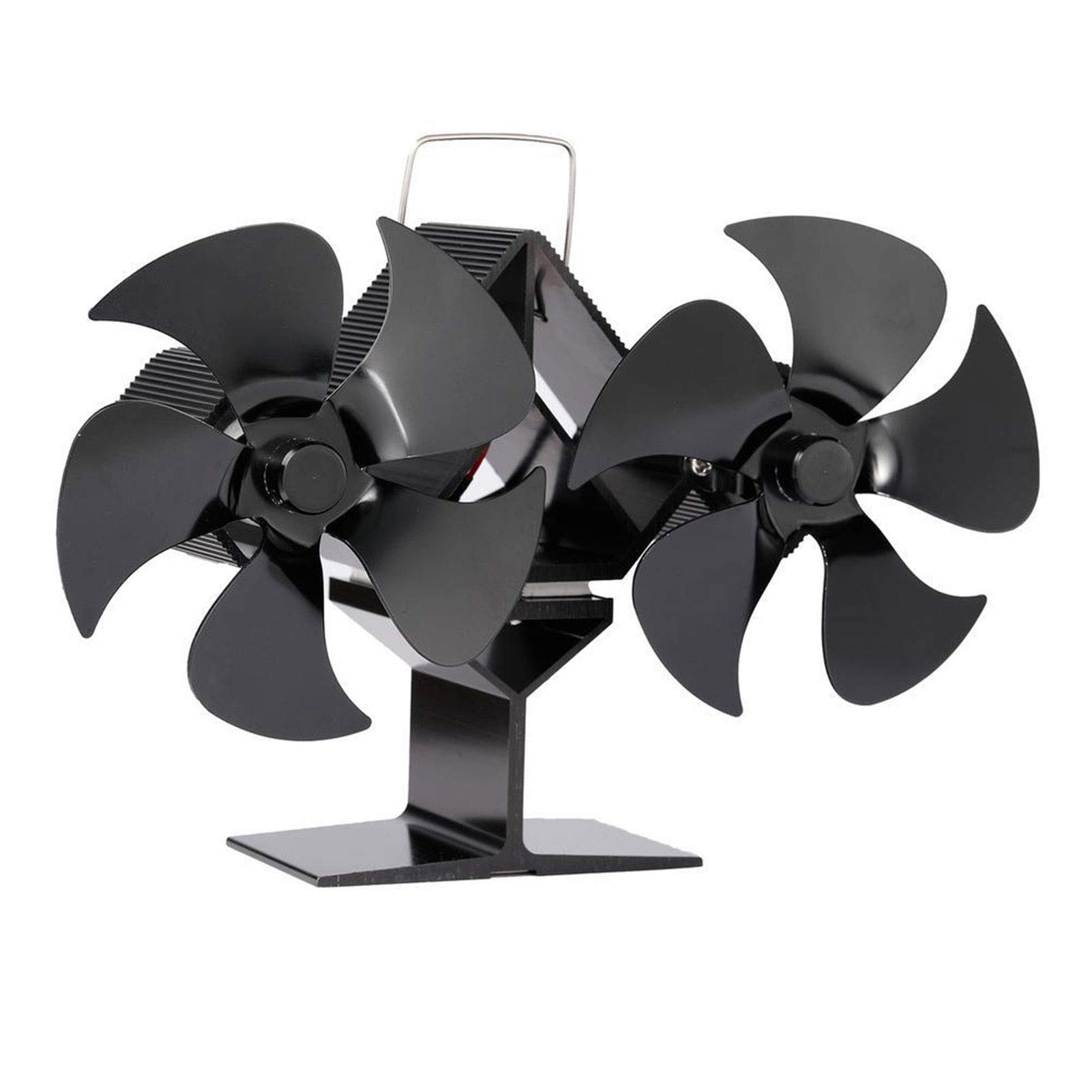 LQIAN 10-Blade Heat Powered Fireplace Fan - Dual Head Eco-Friendly Stove Fan for Wood Burner, Quiet & Efficient Winter Heating - Perfect for Fireplace, Wood Stove, and Home Heating Solutions