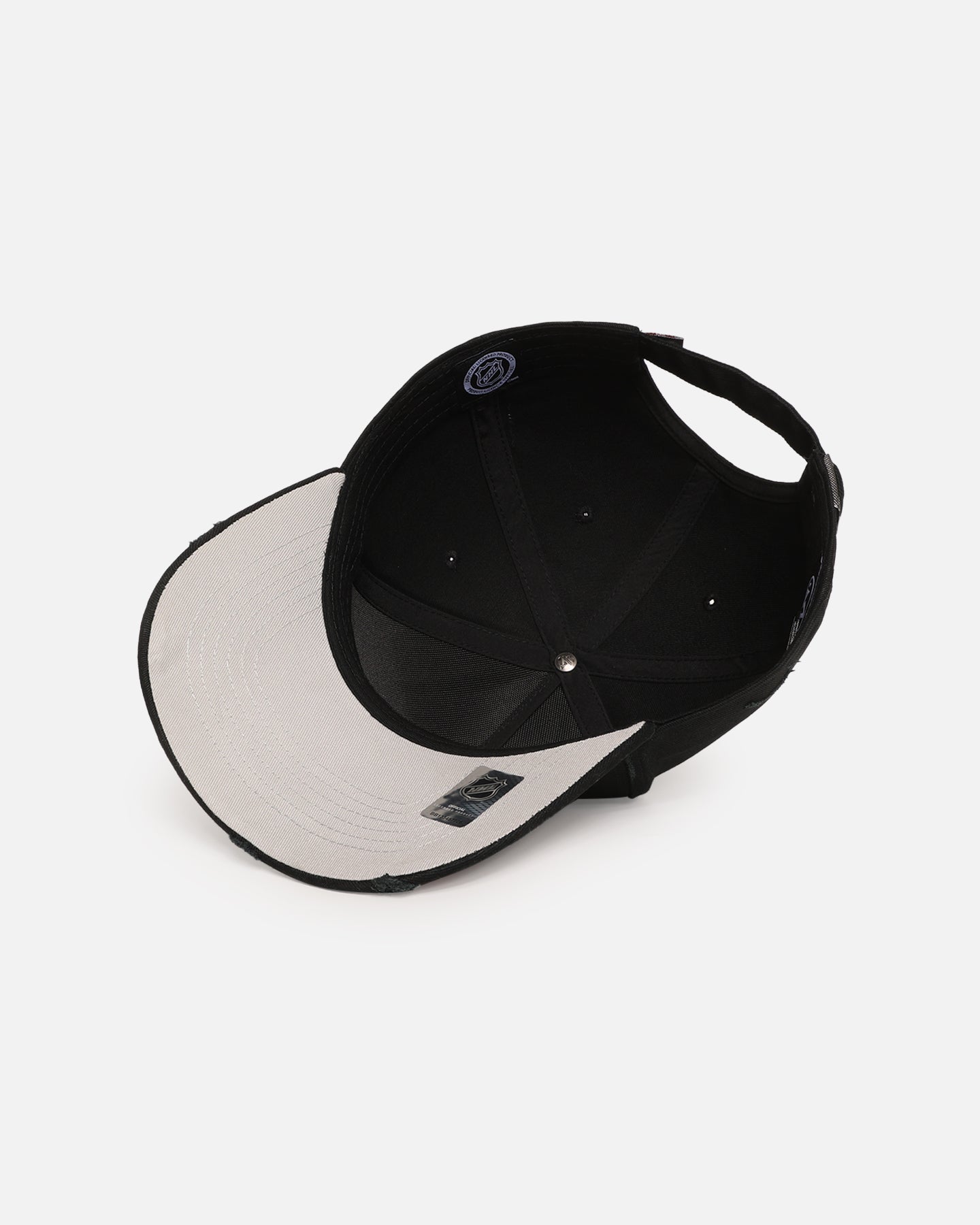 47 Brand Anaheim Ducks 'Destruct Gothic Visor' 47 Offside Strapback Snapback Hat - Black/Black Hockey Fan Gear for Men & Women - Perfect for NHL Games, Sports Events & Casual Wear