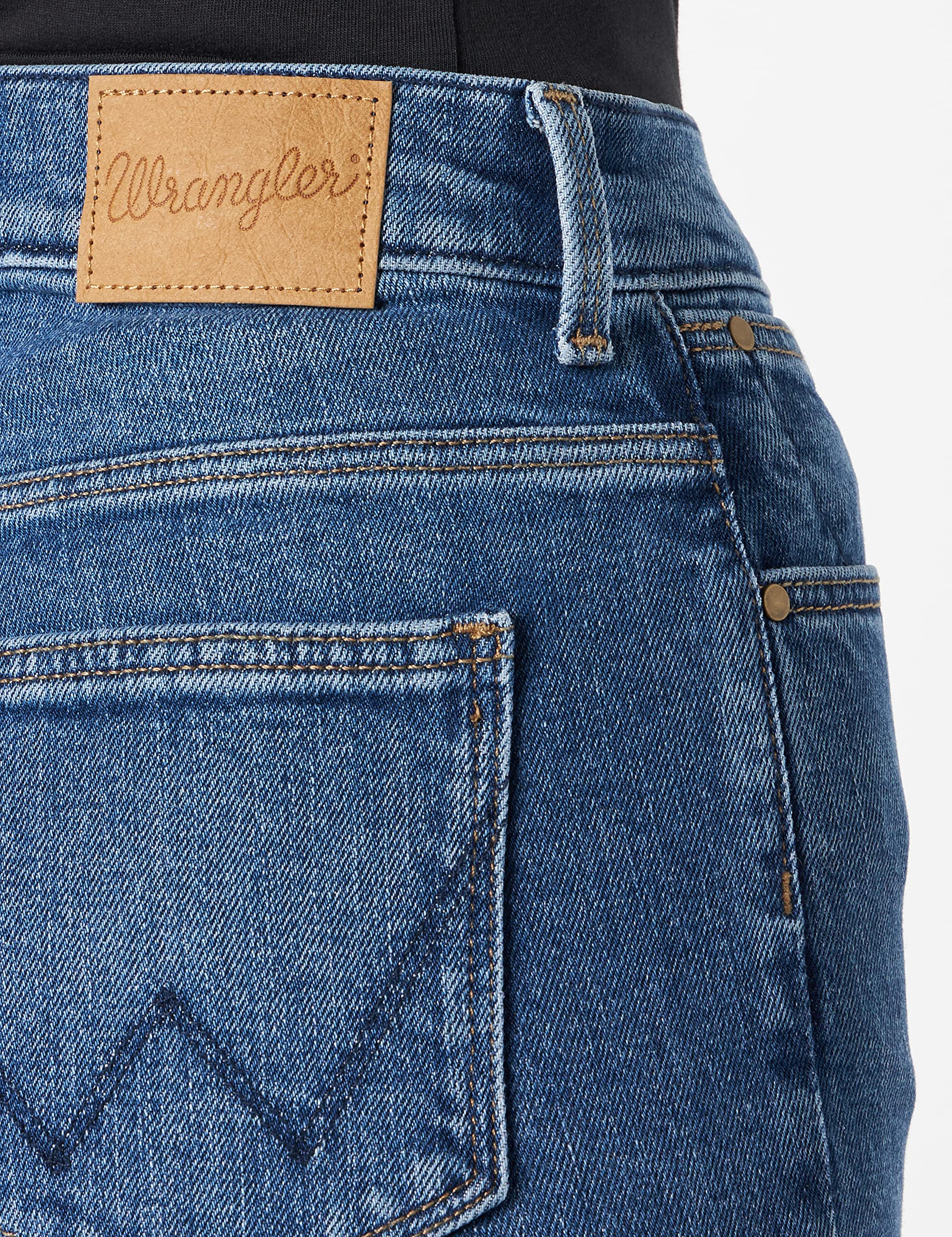 Wrangler Women's Straight Fit Airblue Jeans - Comfortable Denim Pants for Casual Wear & Everyday Outfits | Perfect for Work, Shopping & Weekend Activities