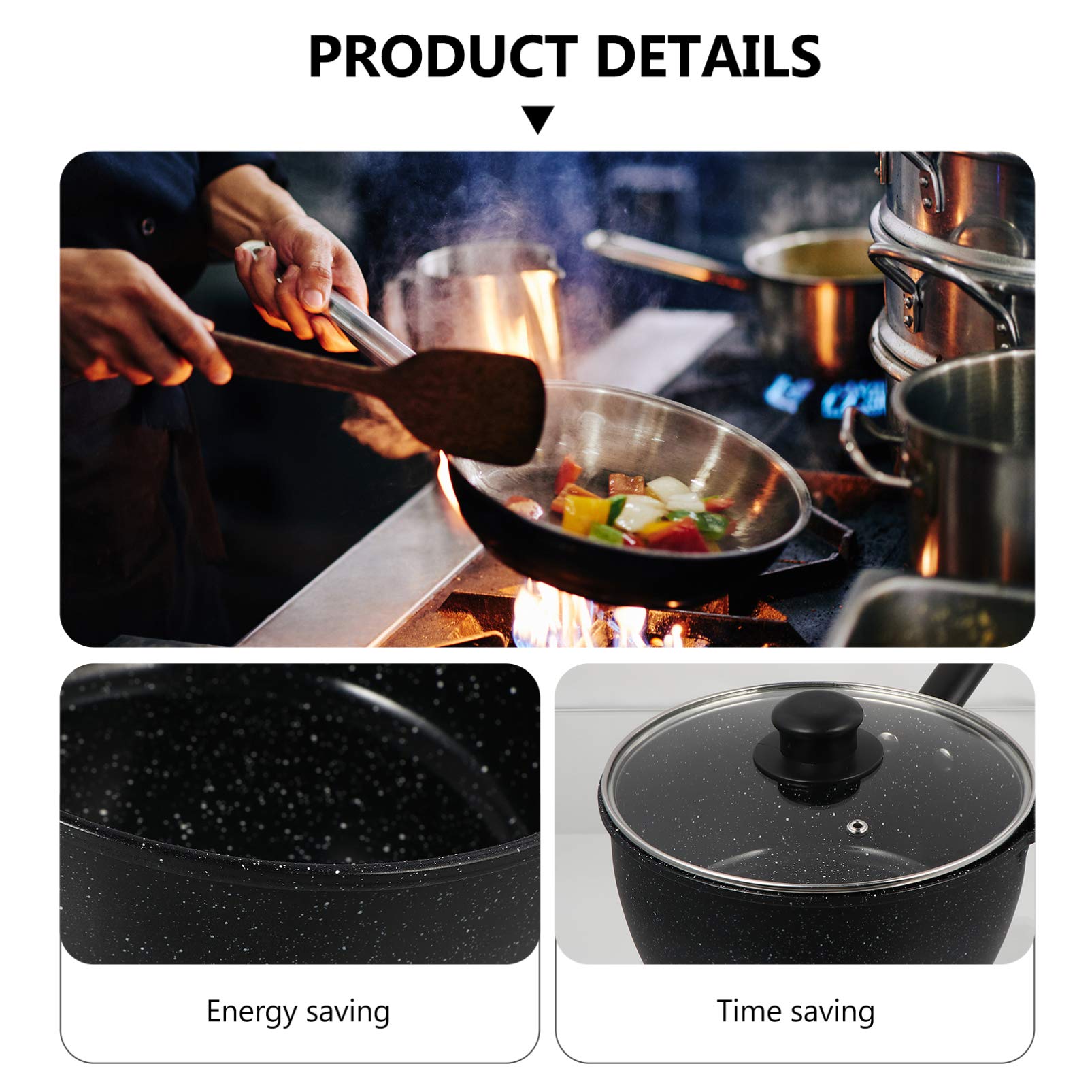 **Hemoton 2.5QT Milk Cooking Pot - Stainless Steel Saucepan with Lid for Noodles, Soup & Frying - Non-Stick Kitchen Cookware for Stovetop & Induction - Perfect for Home, Dorm & Camping Cooking**