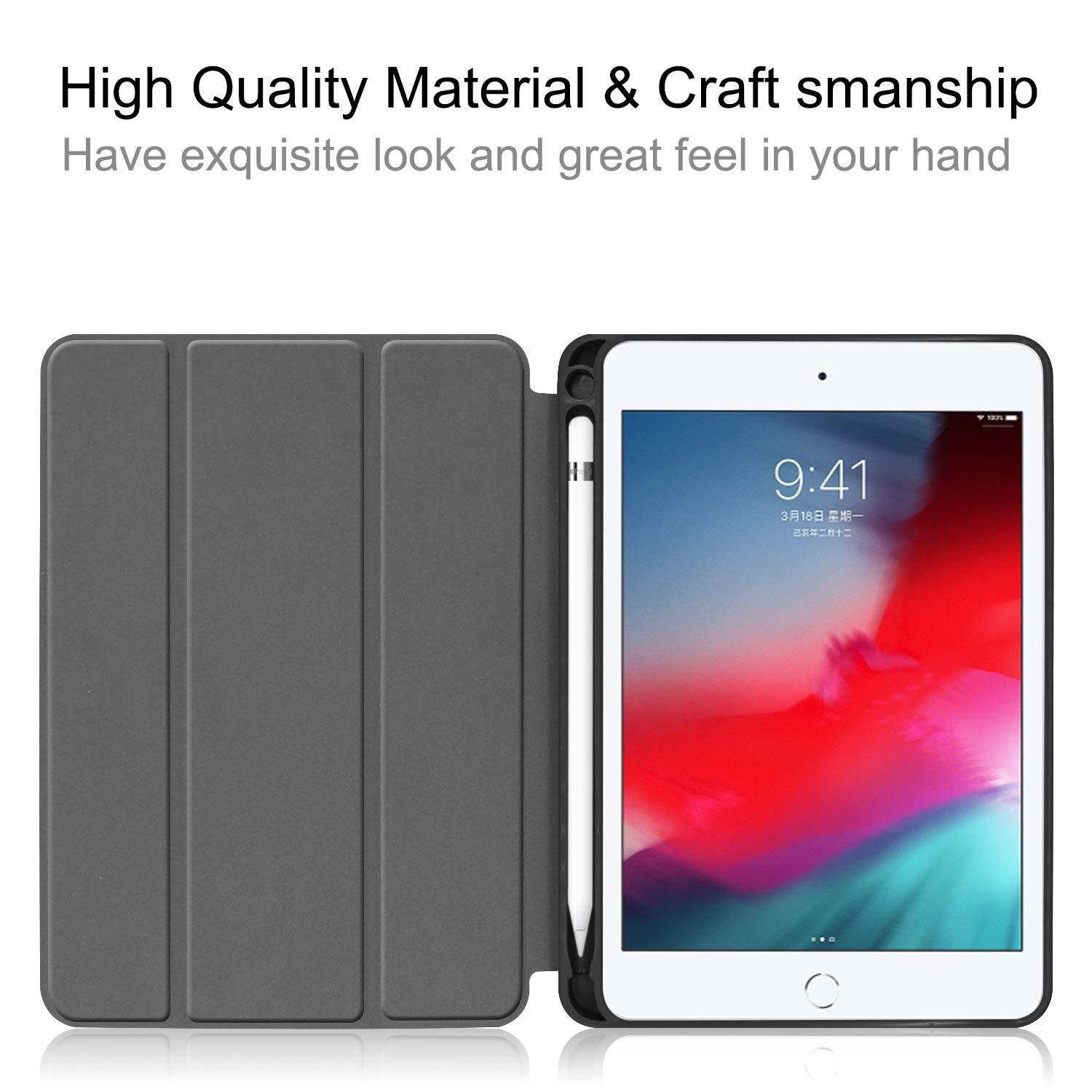 Batianda iPad Pro 11 Case 2018 2020 2021 - Premium PU Leather Folio Cover with Pencil Holder, Auto Wake/Sleep & Folding Stand | Hard Shell Protection for New iPad Pro 11 Inch | Watercolor Flower Design | Perfect for Work, Travel & Home Use