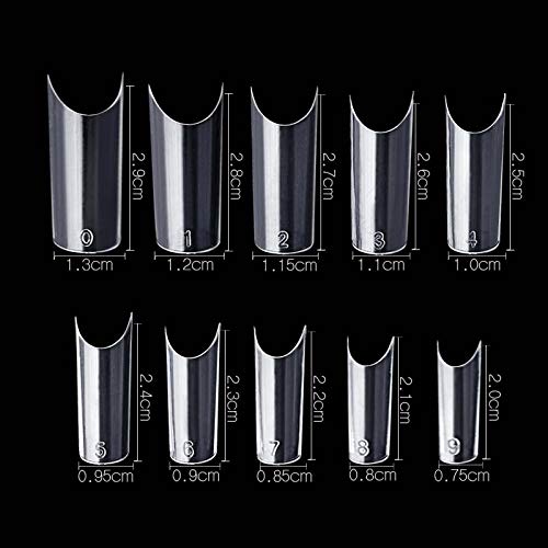 Premium 500pcs Clear Square Fake Nails - Acrylic C Curve False Nails for Gel Polish & Nail Art | Perfect for French Manicure, Salon Use & DIY Home Nail Designs