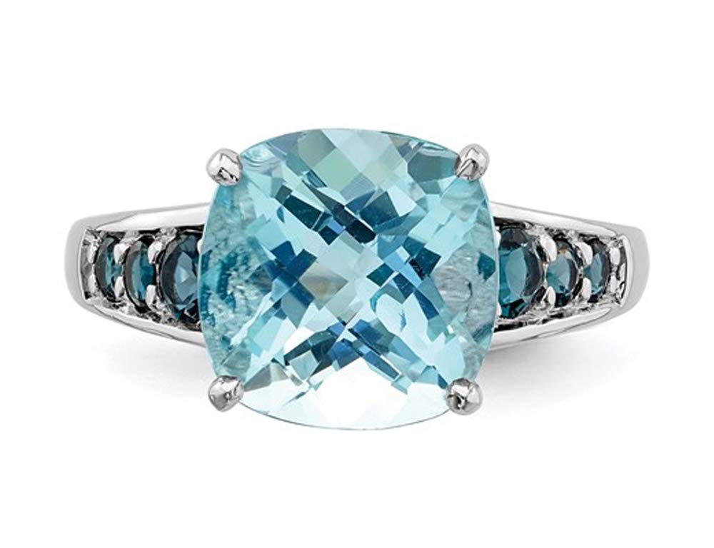 5.50 Carat (ctw) London & Sky Blue Topaz Sterling Silver Ring - Elegant Jewelry for Weddings, Anniversaries & Special Occasions