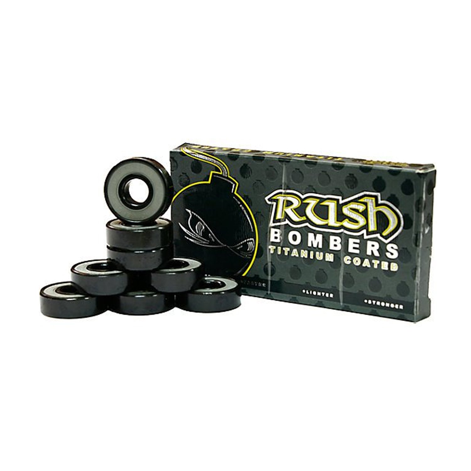 Premium Rush Bomber Skateboard Bearings Set - High Speed ABEC 9 Precision Bearings for Smooth Ride - Perfect for Street Skating, Park Tricks & Longboard Cruising