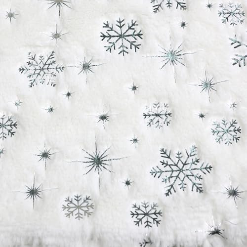 Glitter Printed Snowflakes -White