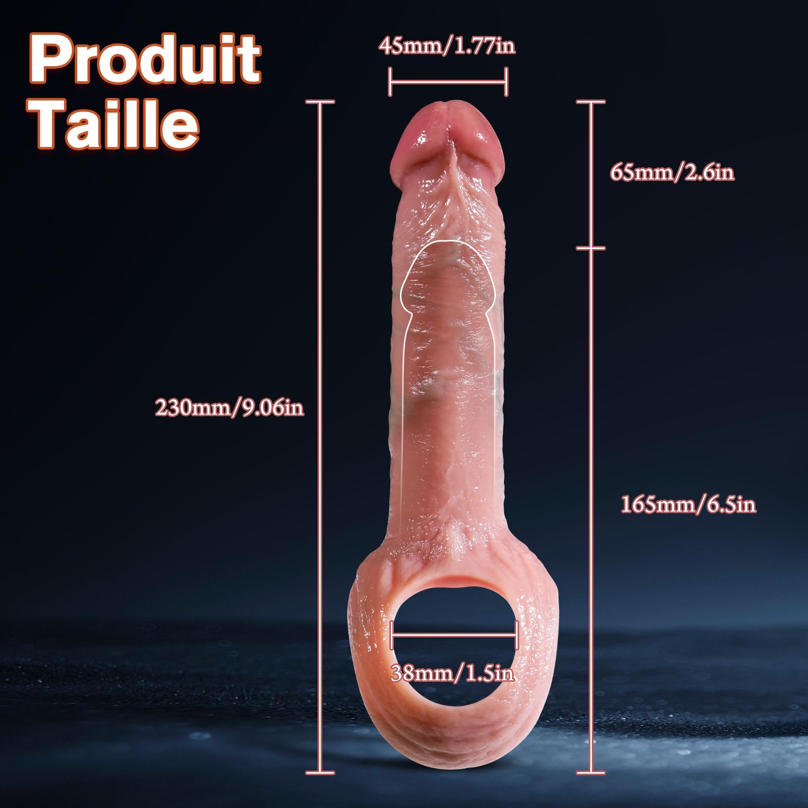 Realistic Penis Extender & Enhancer - Male Masturbator with Cock Ring for Stronger Erections & Delayed Ejaculation - Penis Enlargement Sleeve for Men - Perfect for Solo Play, Couples & Enhanced Intimacy