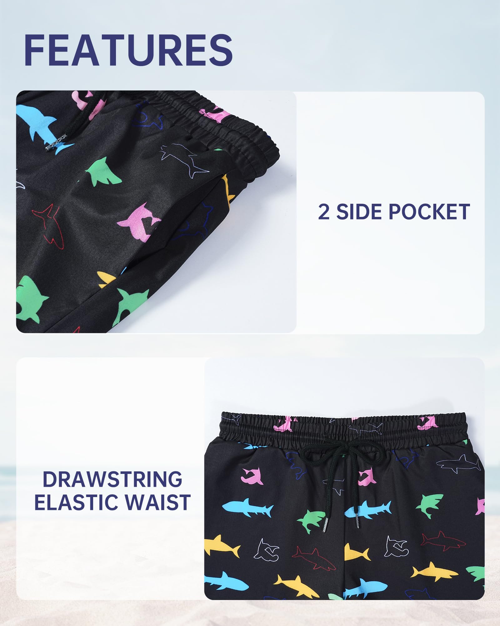 HASMES Boys Swim Trunks with Compression Liner - Quick Dry Bathing Suit & Board Shorts for Kids 5-14 Years - Perfect for Swimming, Beach, Pool & Water Sports